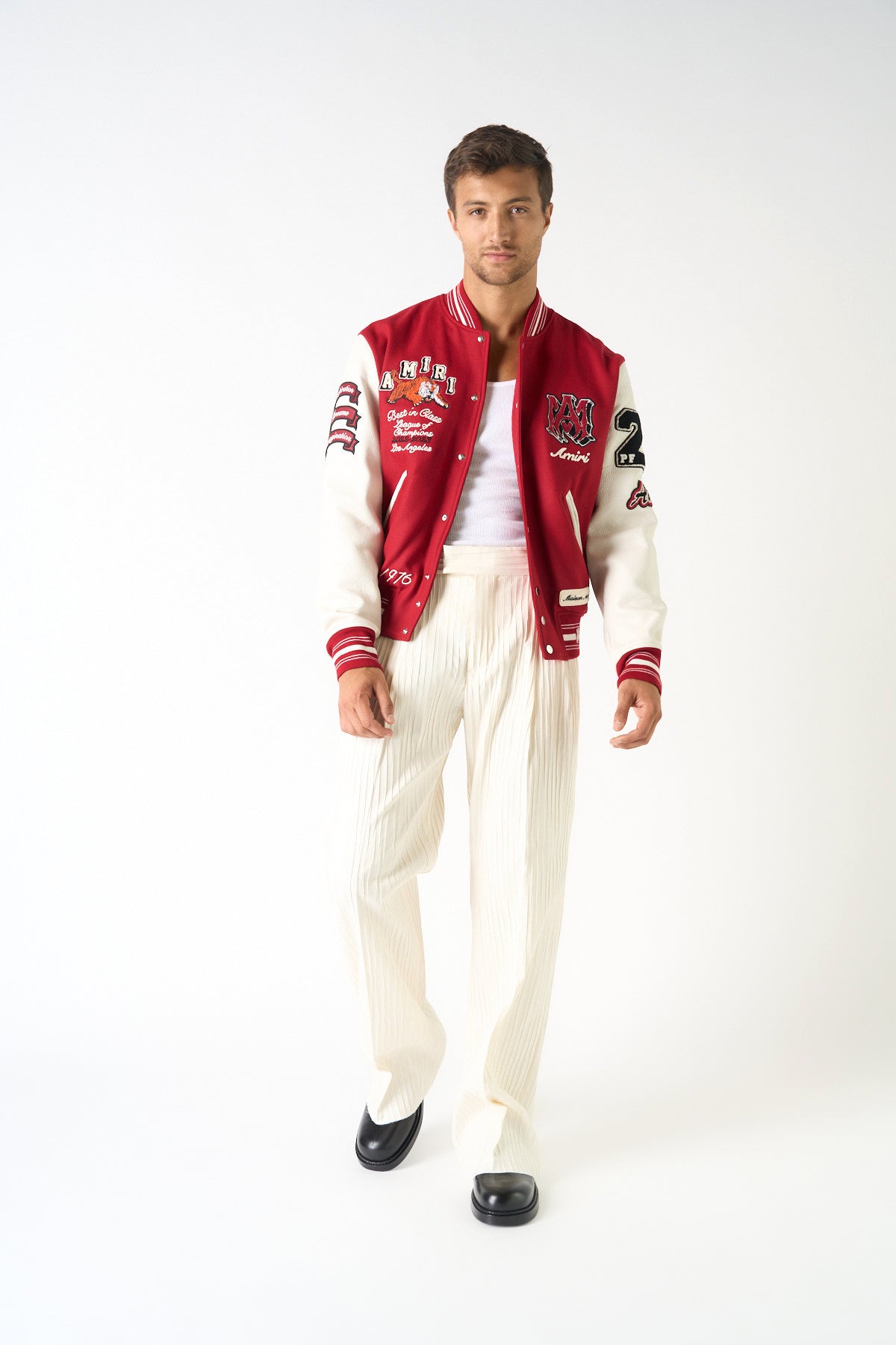 Vintage Patch varsity jacket in red - Amiri