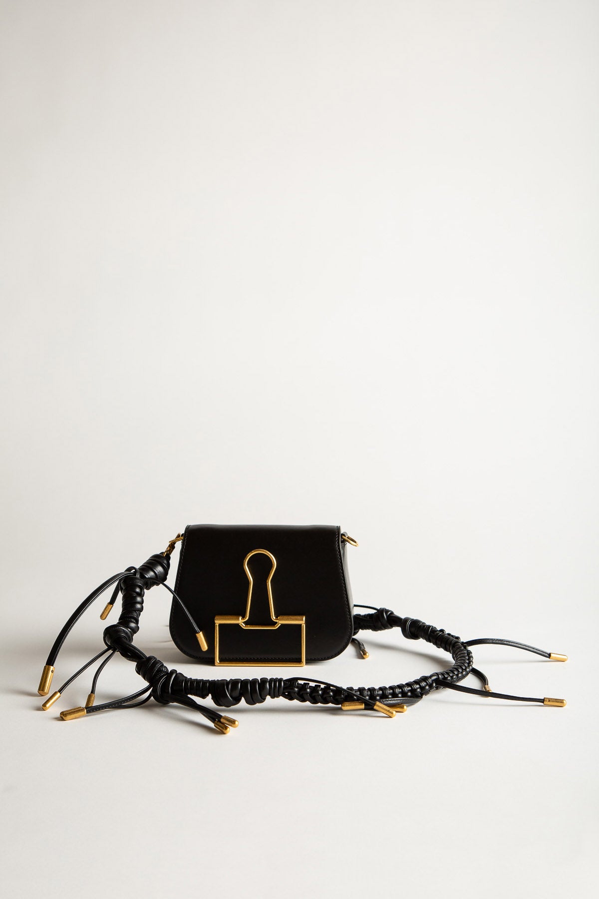 Off-White Binder Leather Shoulder Bag - Black