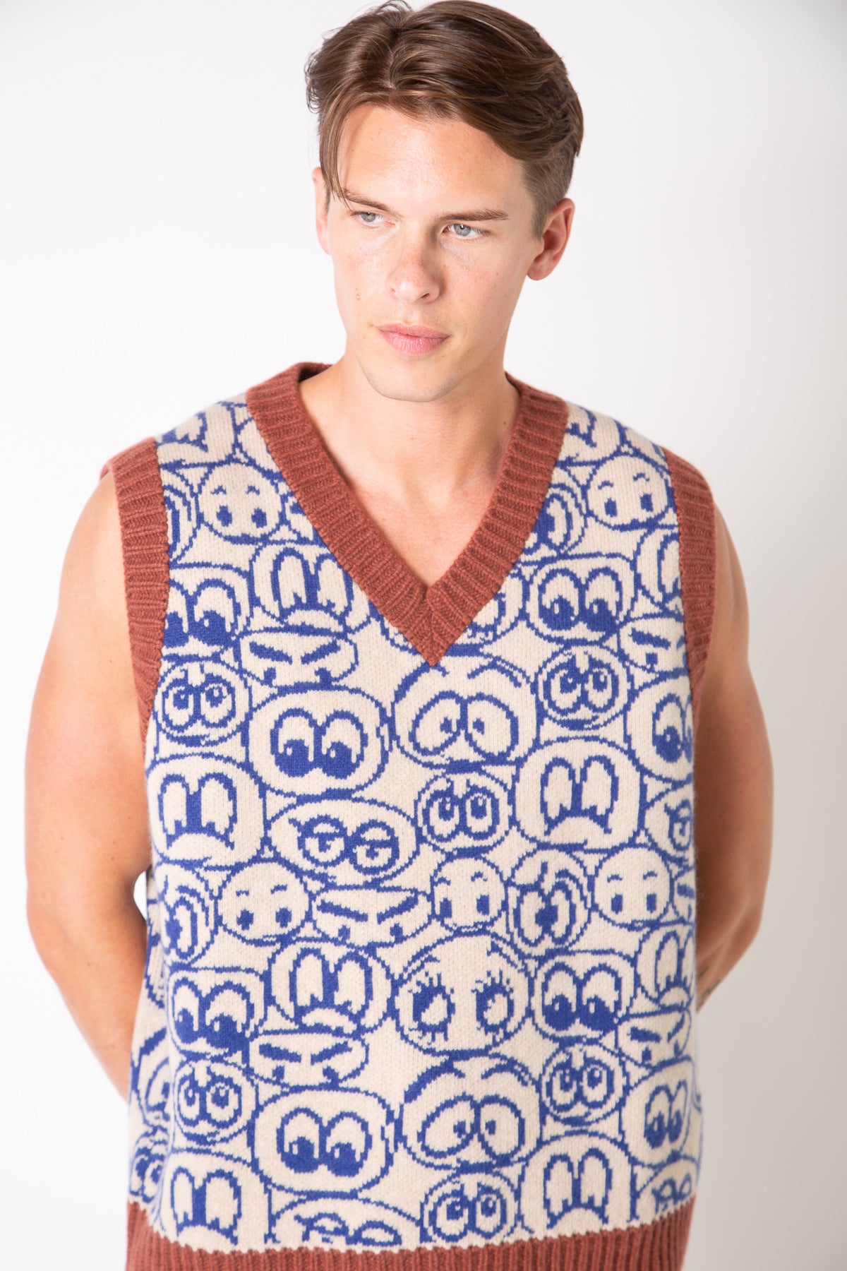 The Elder Statesman graphic-print V-Neck Vest - Neutrals