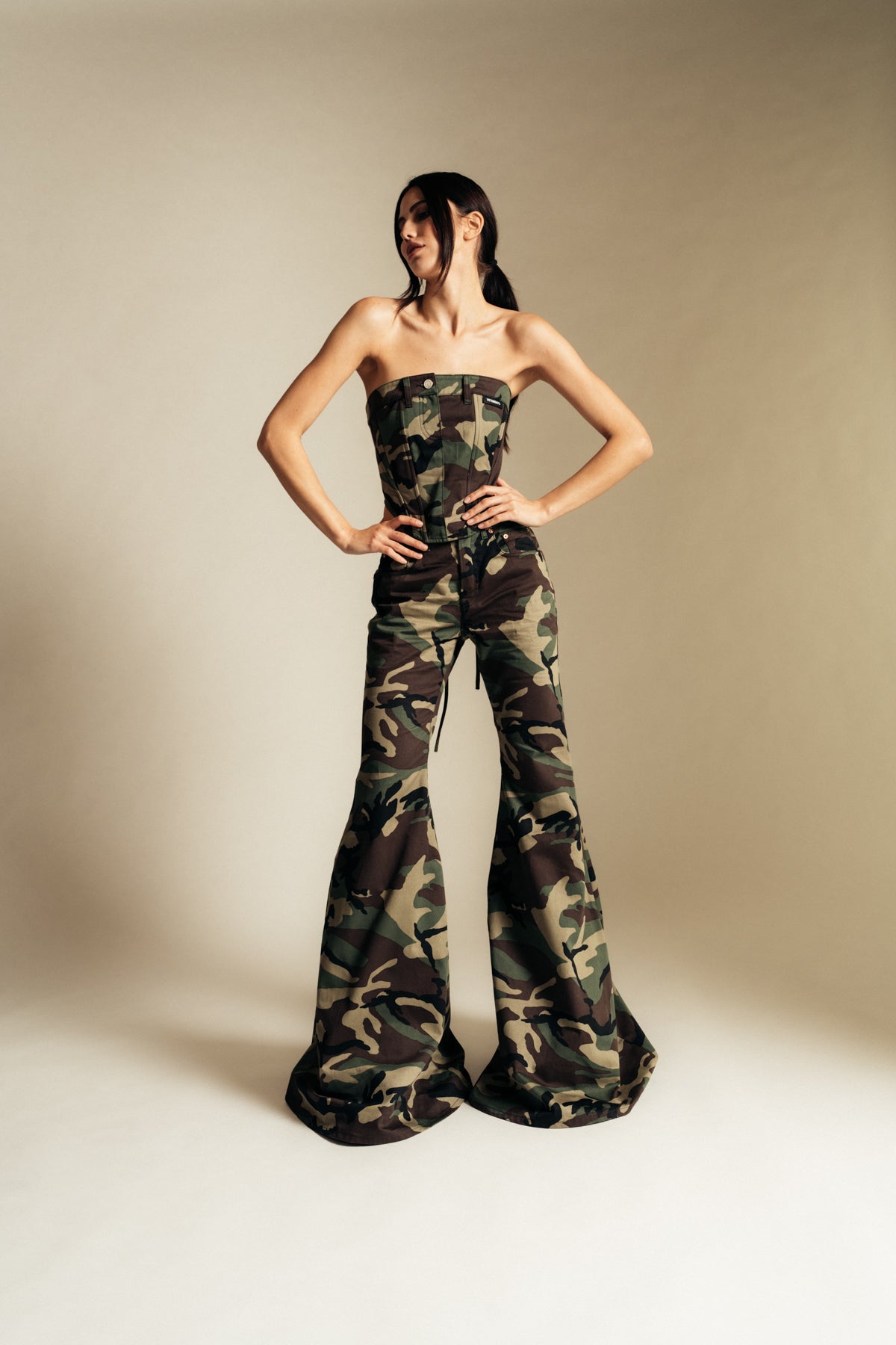 VETEMENTS  CAMO EXTREME FLARE PANTS