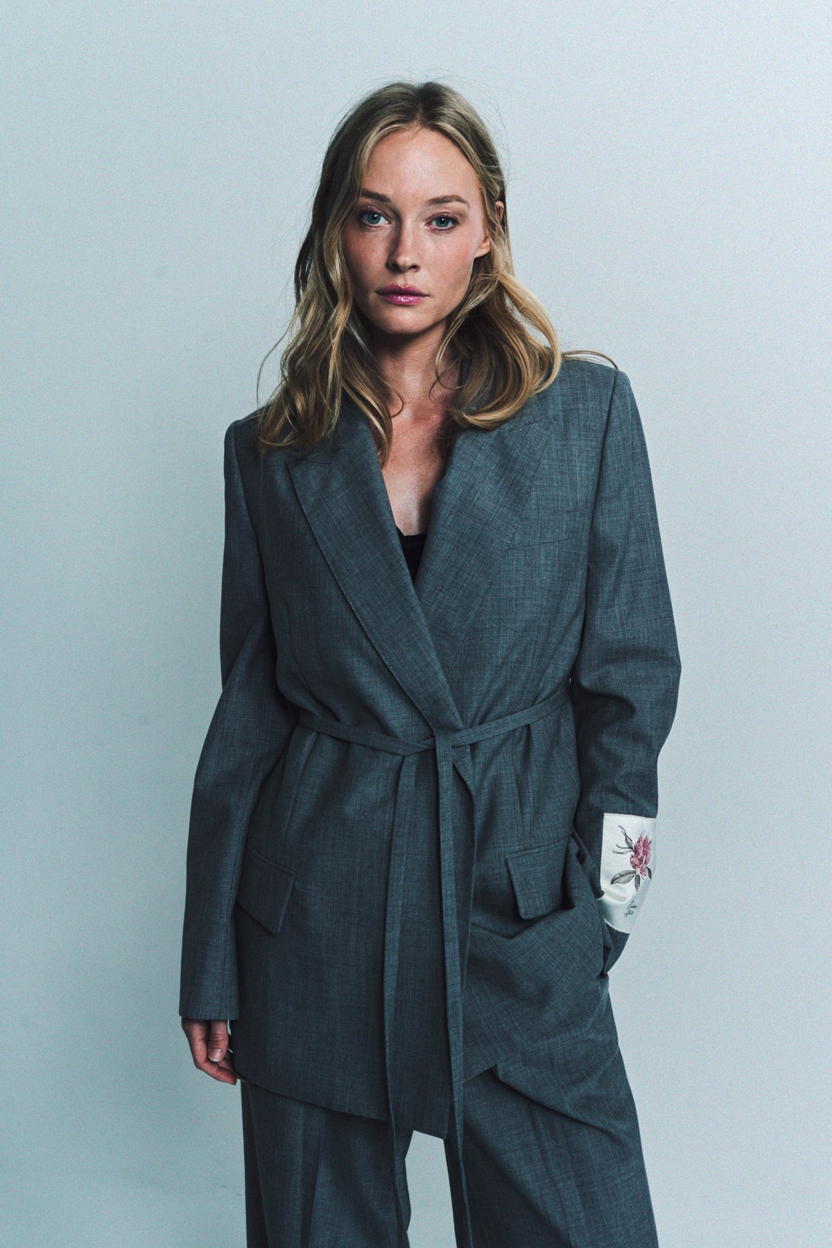 Belted wrap blazer best sale