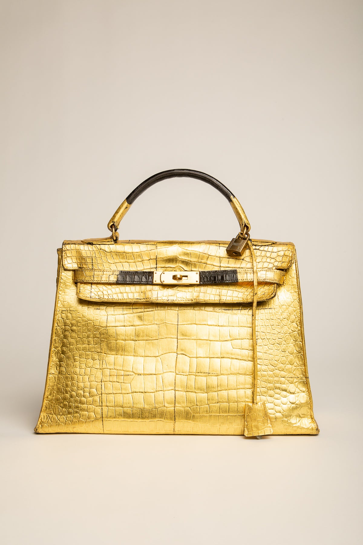 HERMES KELLY GOLD LEAF BAG