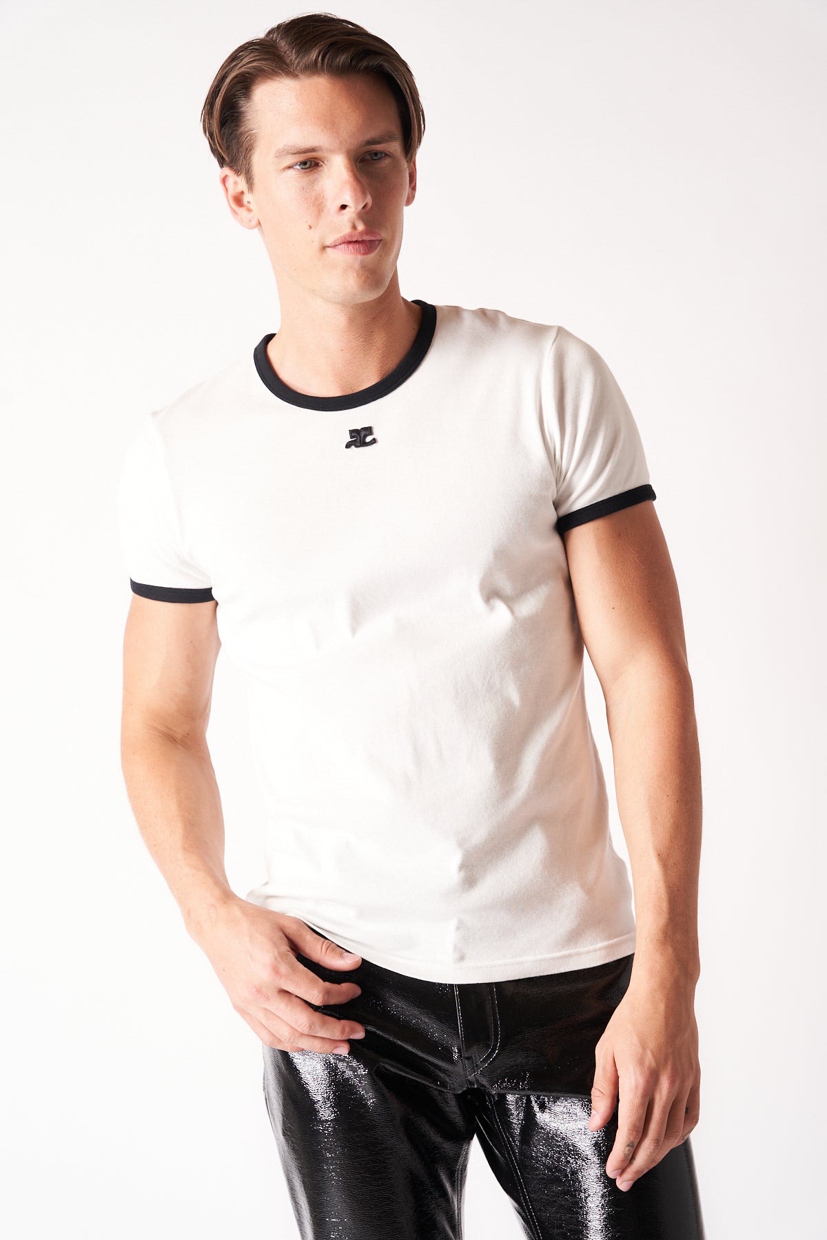 COURRÈGES | BUMPY CONTRAST T-SHIRT – MAXFIELD LA