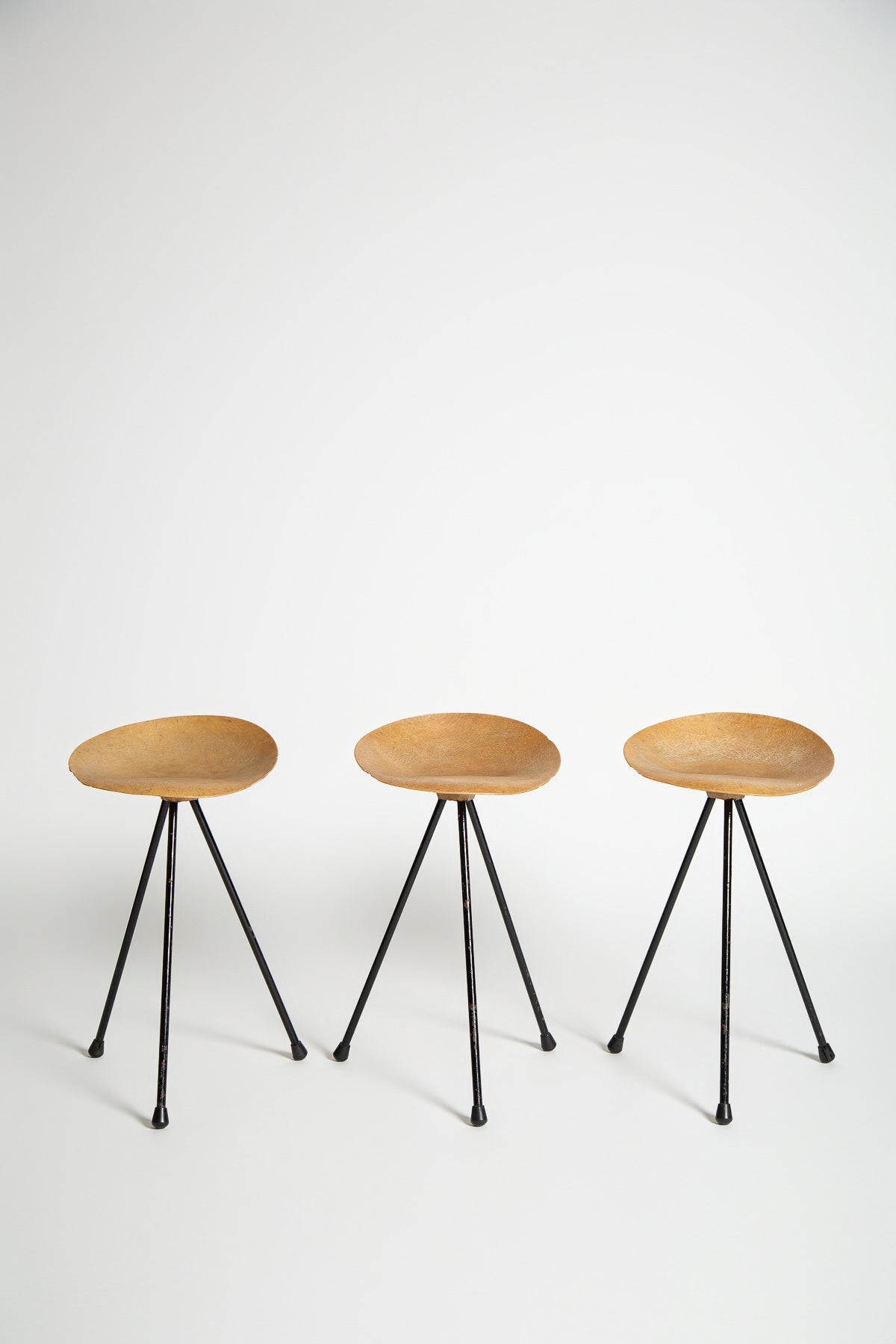 MAXFIELD PRIVATE COLLECTION | 1950’S JEAN RAYMOND PICARD STOOLS, SET OF 3