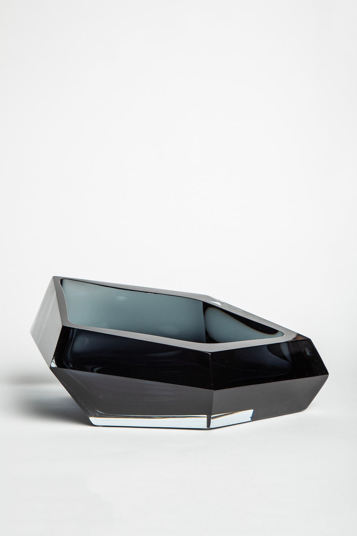 MAXFIELD PRIVATE COLLECTION | LARGE PURHO MURANO BLACK GLASS BOWL - MAXFIELD LA