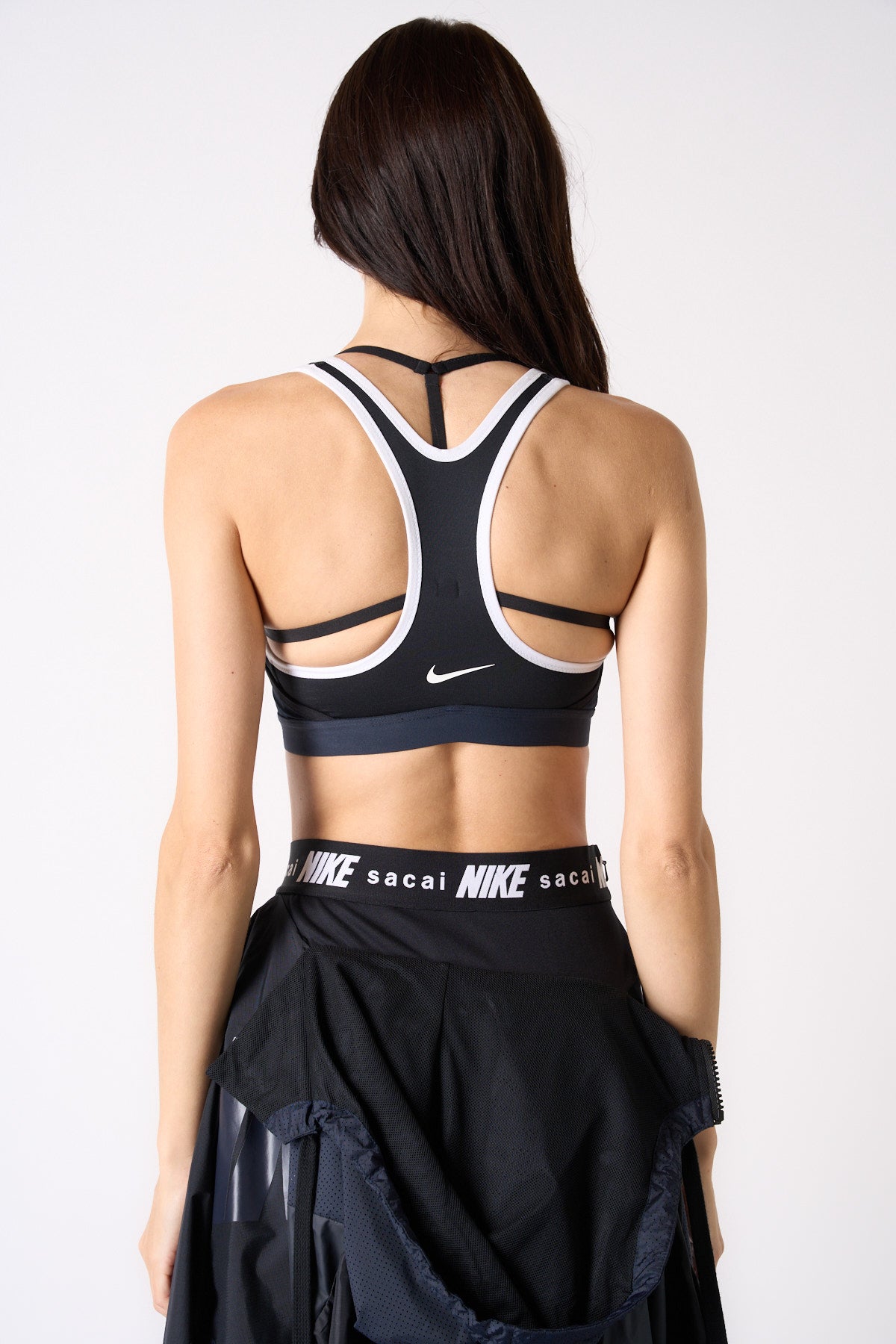 Nike x Sacai Women's Hybrid Padded Sports Bra (Black/Navy) CD6309-011