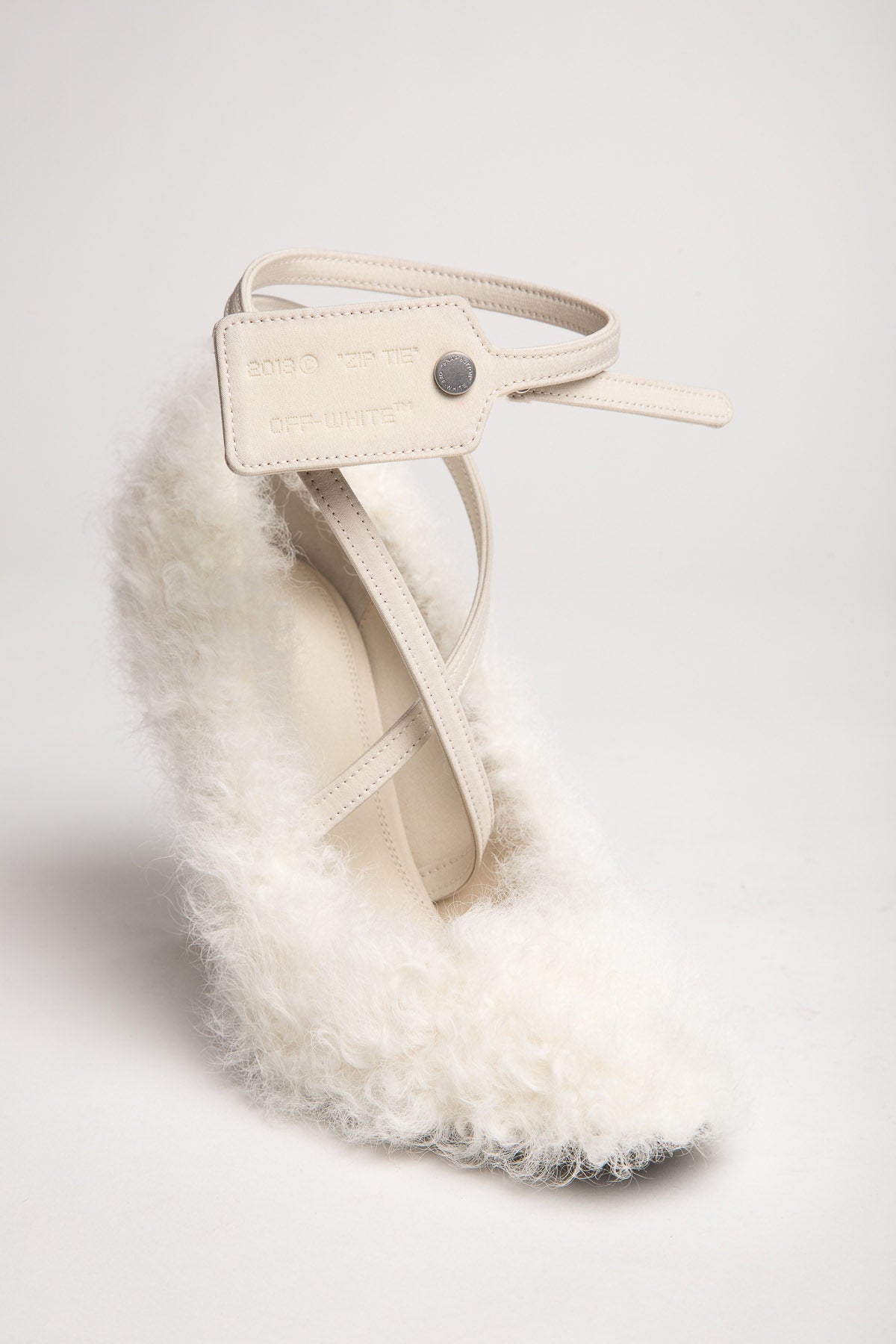NIB OFF-WHITE C/O VIRGIL ABLOH White Furry Zip Tie Heels Size 8/38 $1435 |  eBay