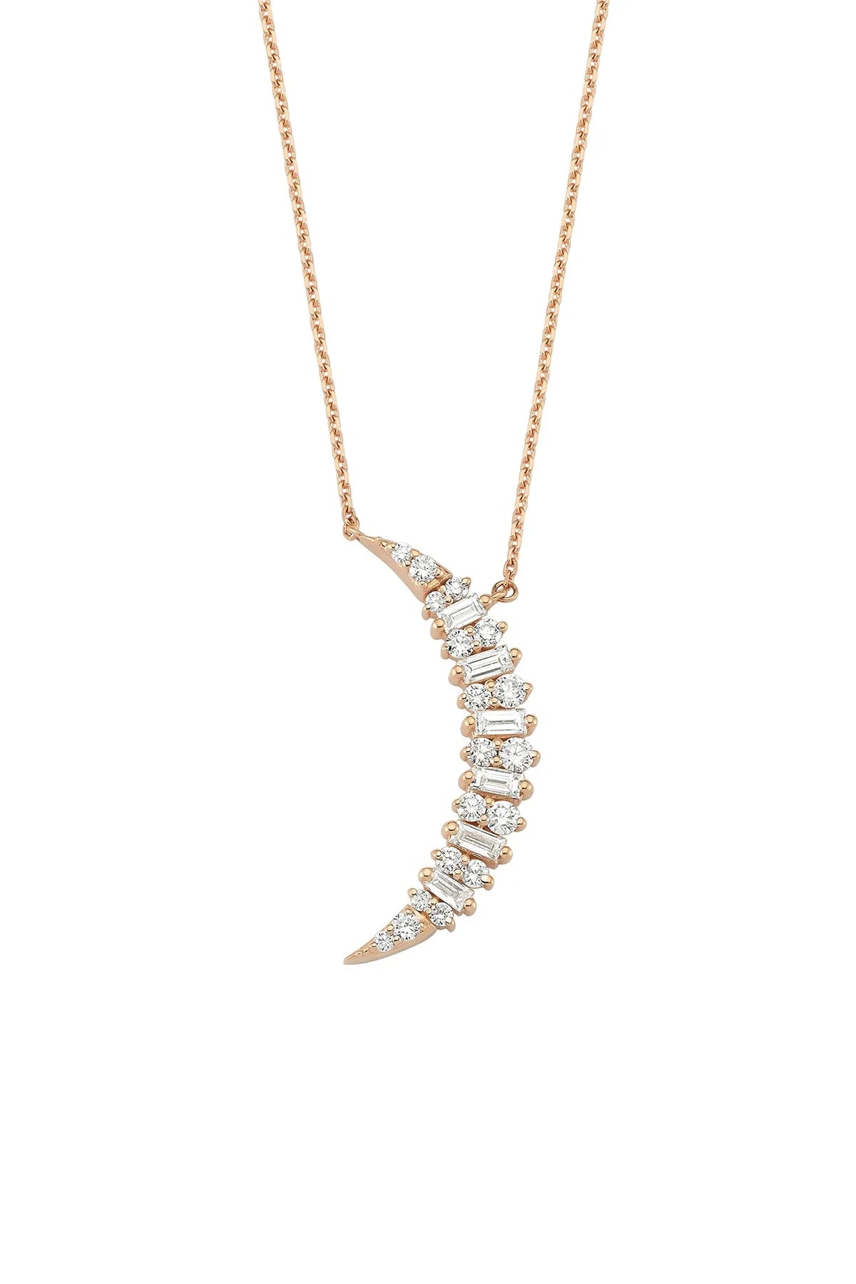 BEE GODDESS | CRESCENT GOLD DIAMOND NECKLACE