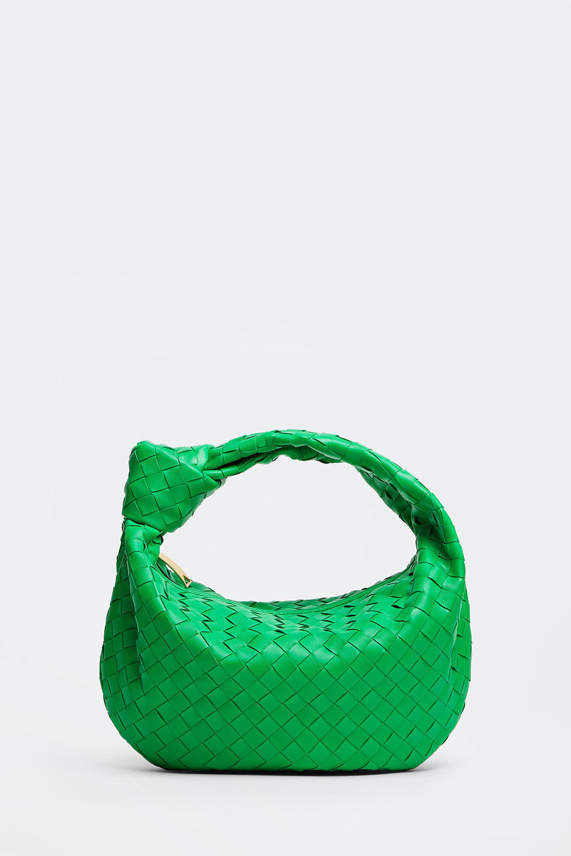 Green Jodie Teen Intrecciato-leather shoulder bag, Bottega Veneta