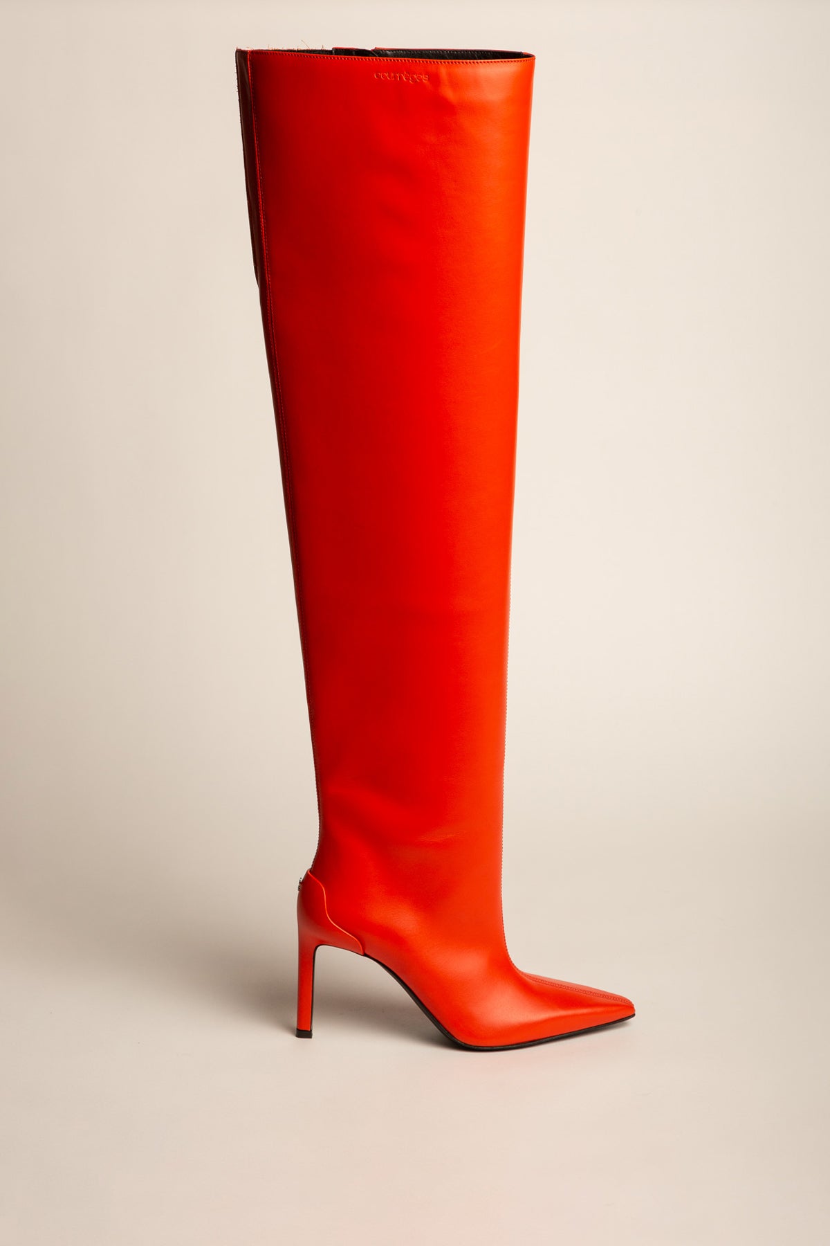 COURRÈGES | SHARP LEATHER HIGH HEELED BOOTS - MAXFIELD LA