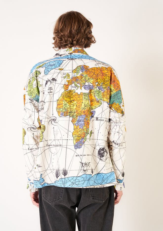 SAINT MICHAEL | DR. WOO PAJAMA MAP SHIRT – MAXFIELD LA