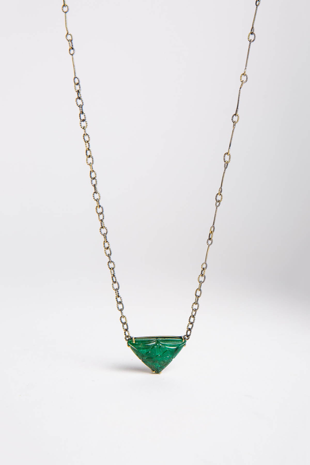 AMRAPALI LONDON | 18K YELLOW GOLD, BLACK RHODIUM, AND EMERALD PANNA NECKLACE - MAXFIELD LA