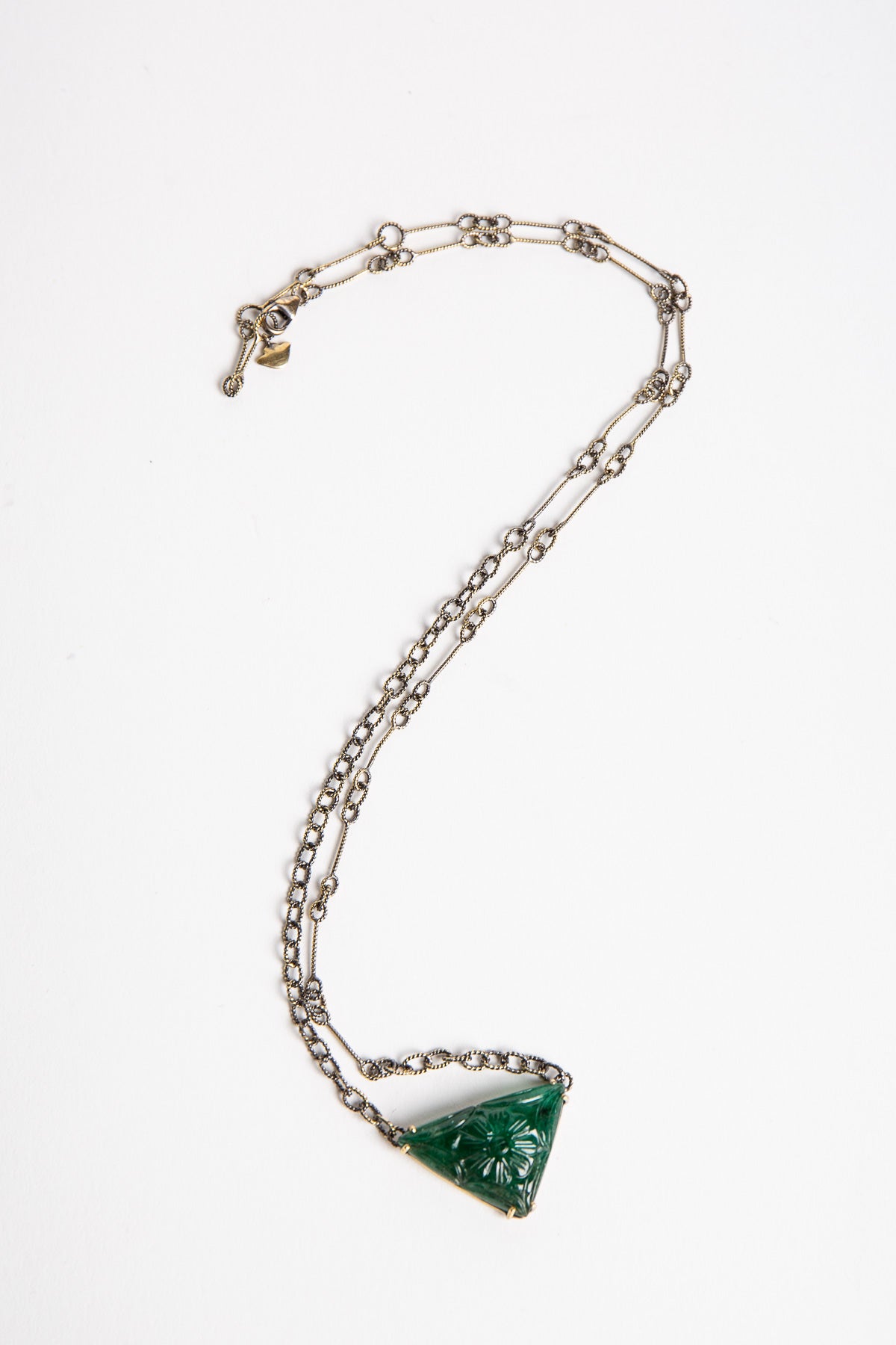 AMRAPALI LONDON | 18K YELLOW GOLD, BLACK RHODIUM, AND EMERALD PANNA NECKLACE - MAXFIELD LA