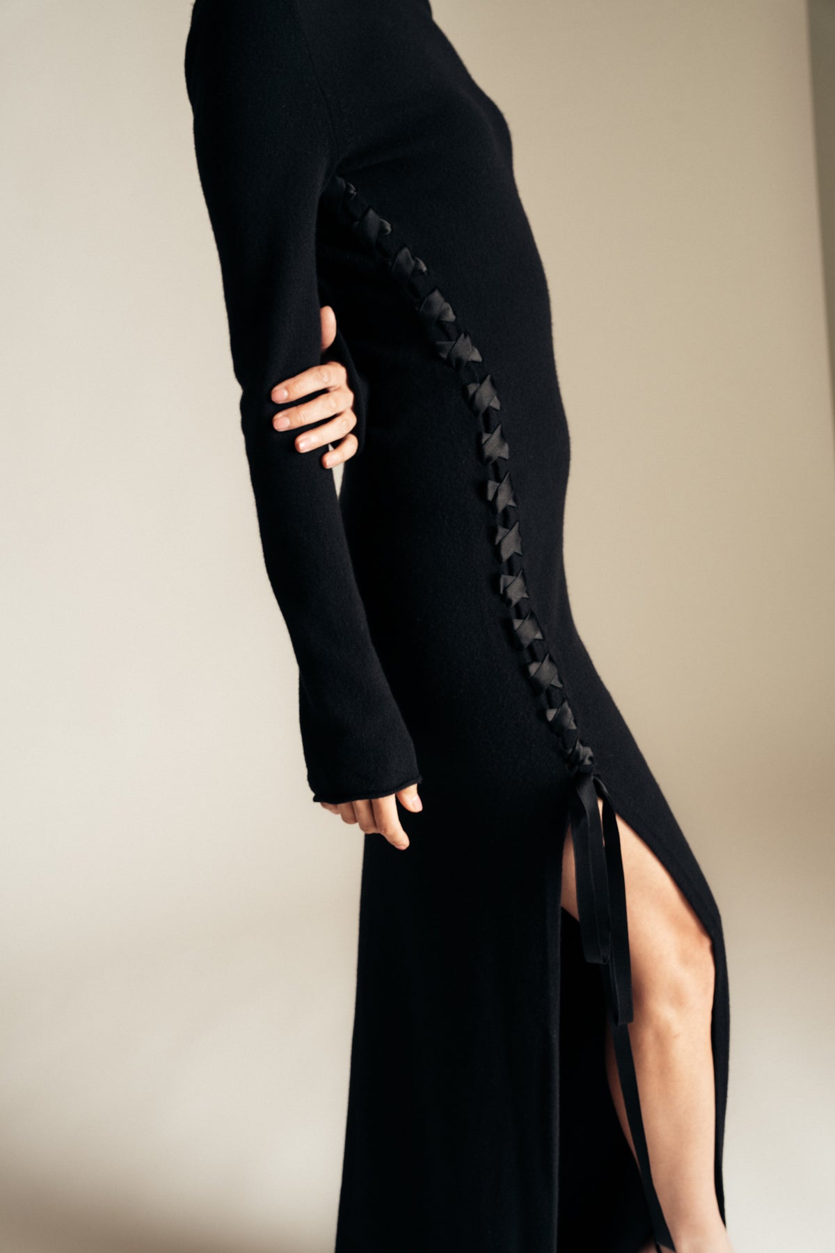 Long wool dress with turtleneck | Glara.eu ❤️