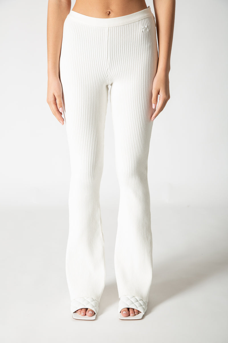 COURRÈGES | RIB KNIT FLARE PANTS