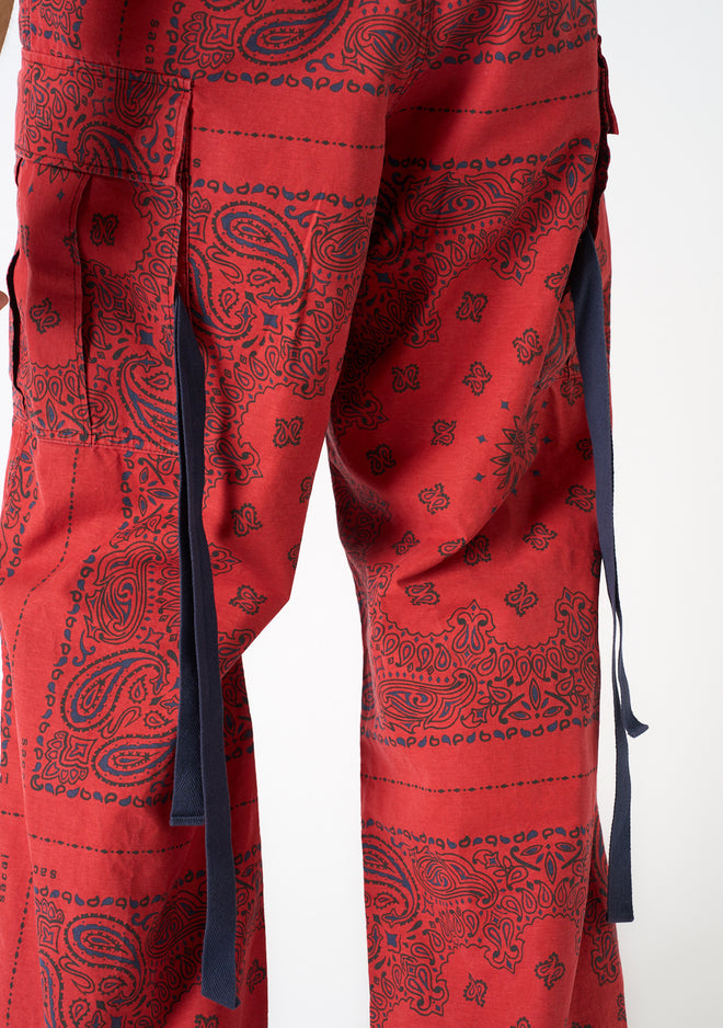 Wide-leg bandana pattern trousers