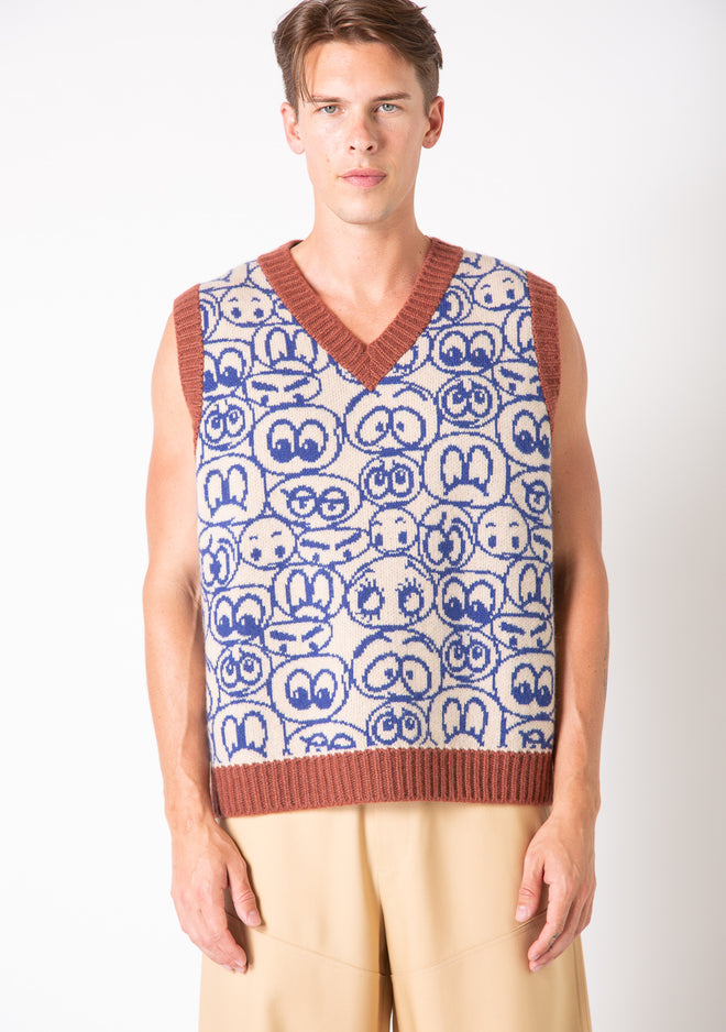 The Elder Statesman graphic-print V-Neck Vest - Neutrals