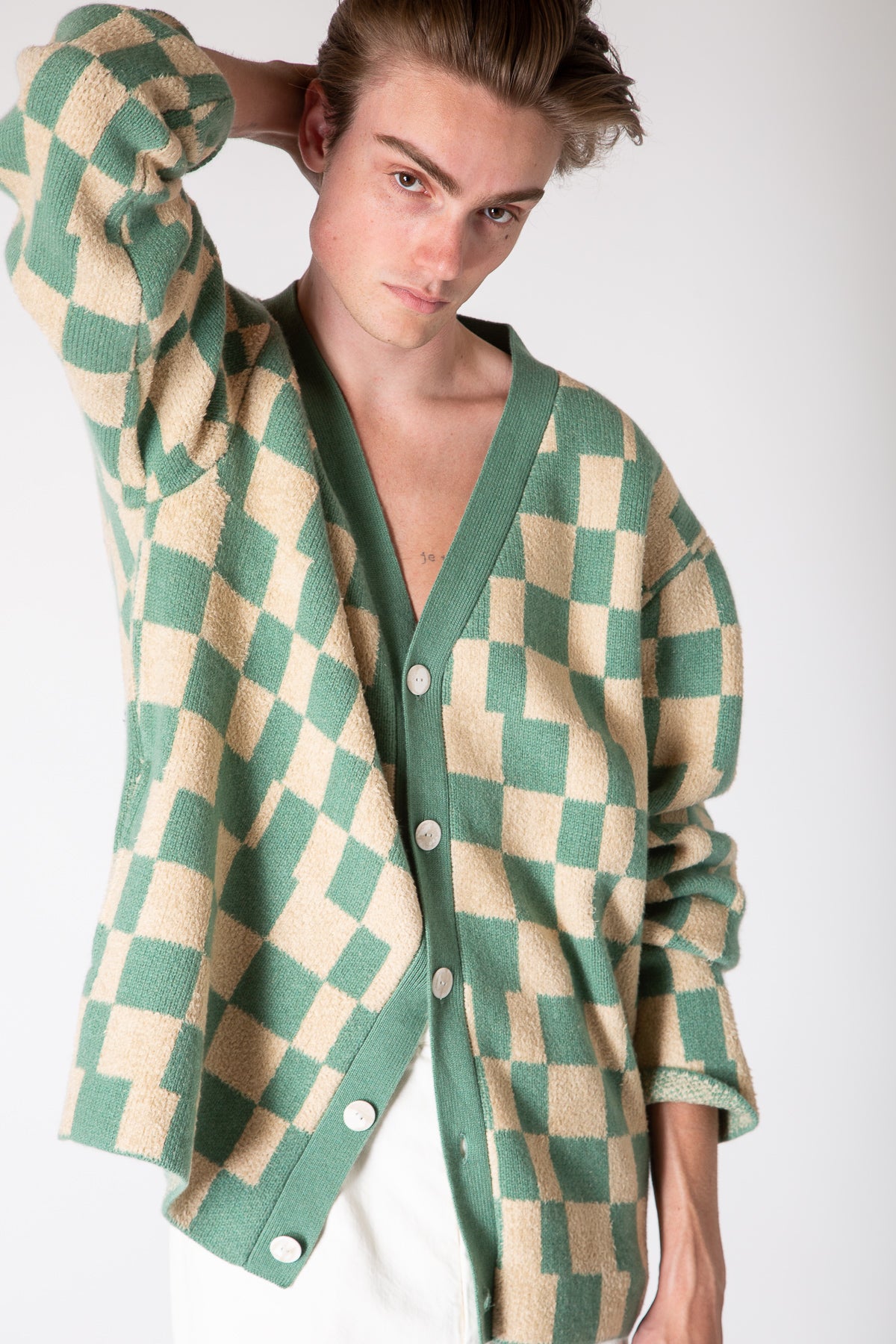 THE ELDER STATESMAN | CARDINAL CHECKER CARDIGAN - MAXFIELD LA