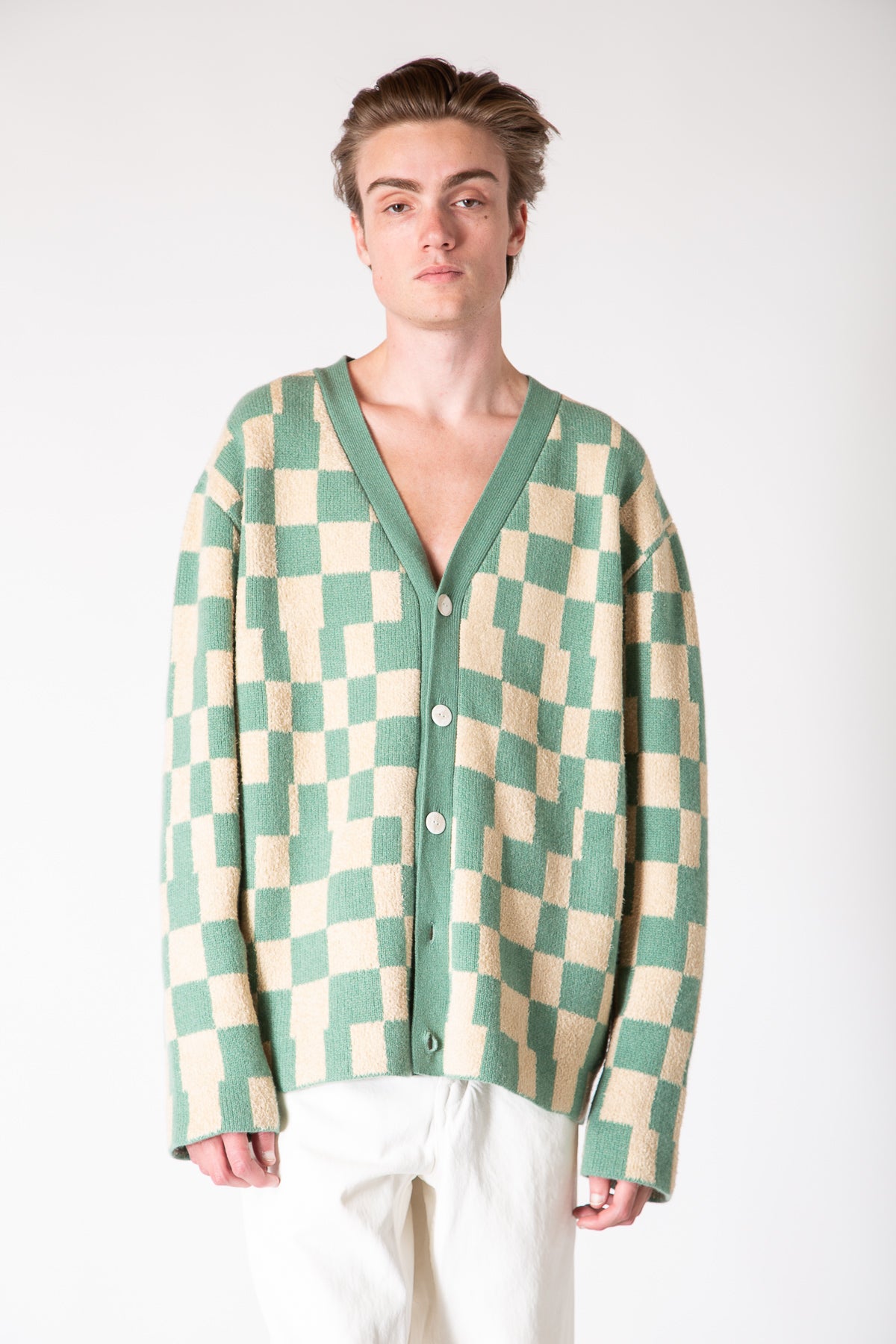 THE ELDER STATESMAN | CARDINAL CHECKER CARDIGAN - MAXFIELD LA