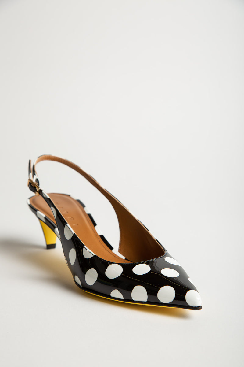 Polka Dot Patent Leather Slingback Pumps in Multicoloured - Marni