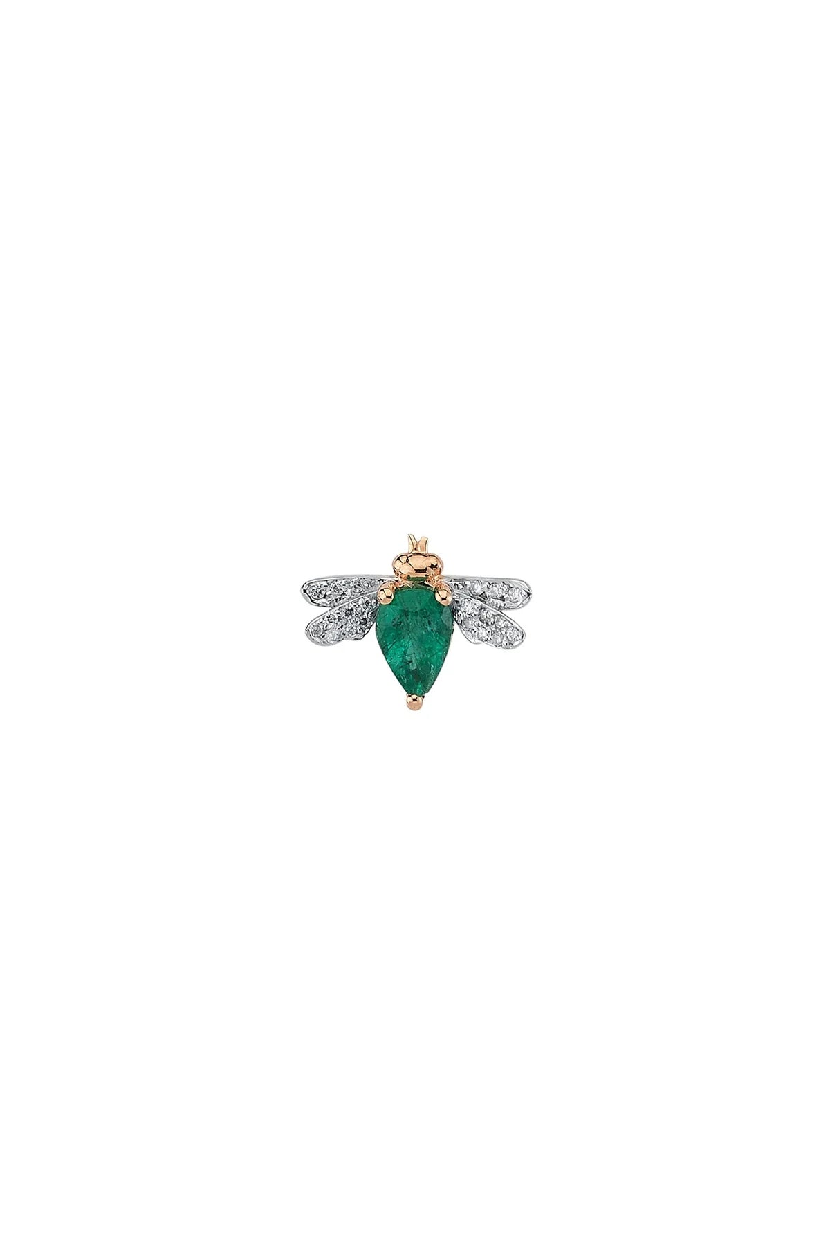 BEE GODDESS | QUEEN BEE BELLA SINGLE EMERALD EARRING