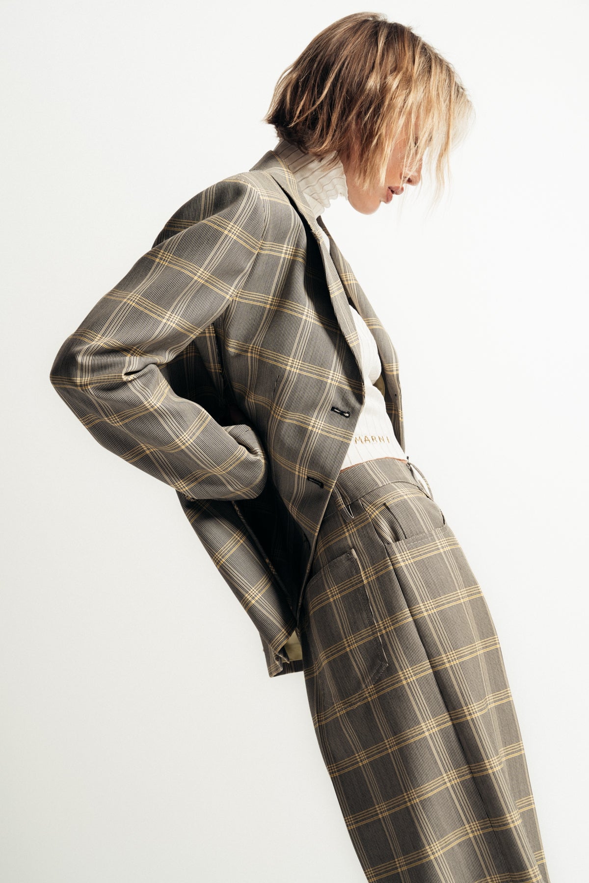 MARNI | CHECKED TECH WOOL JACKET