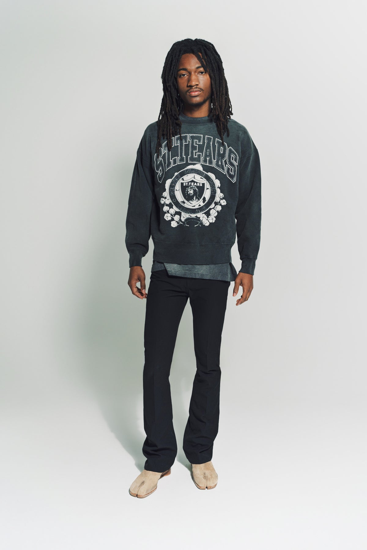 SAINT MICHAEL | ST. TEARS DENIM TEARS CREWNECK