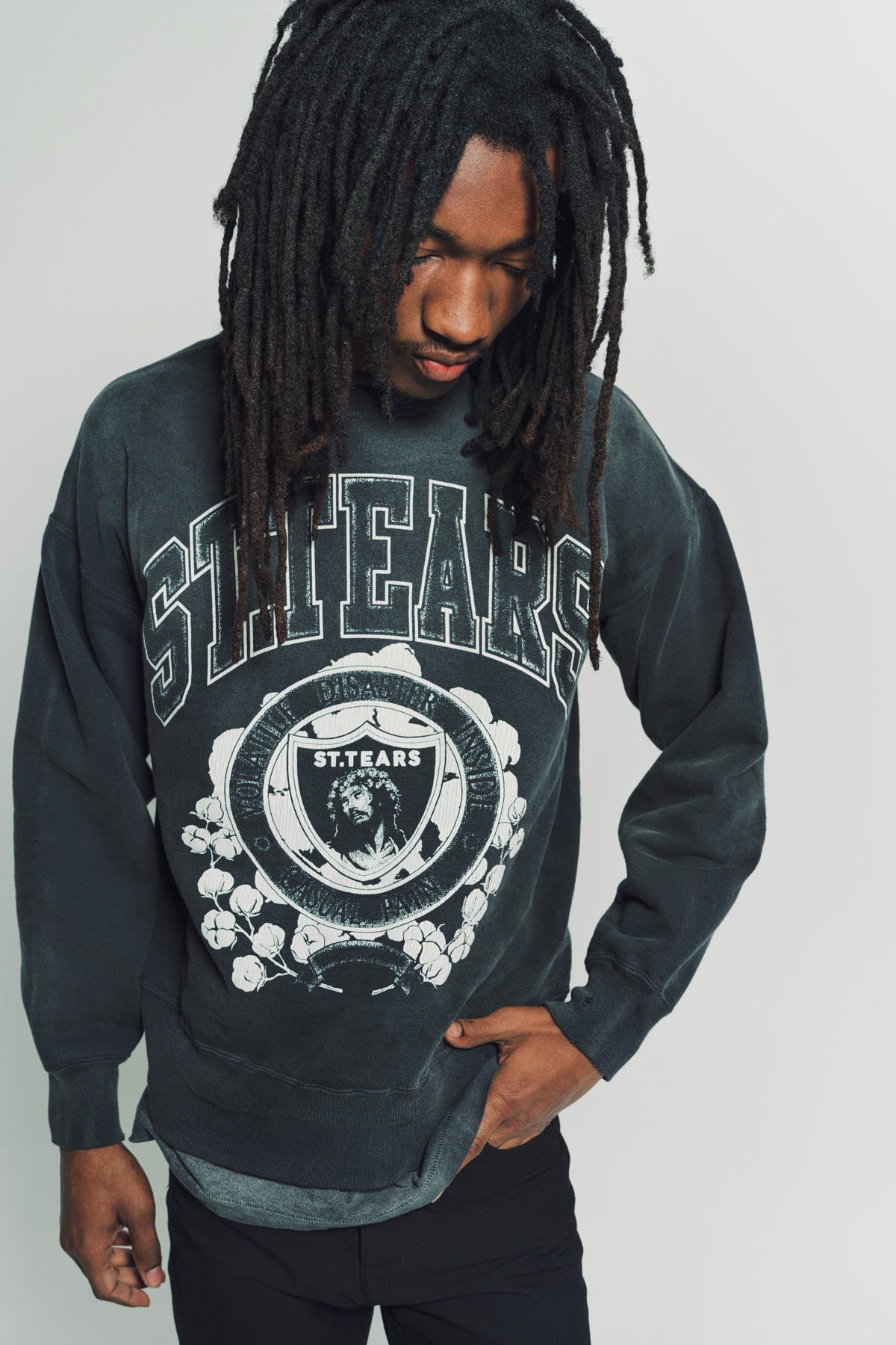 SAINT MICHAEL | ST. TEARS DENIM TEARS CREWNECK