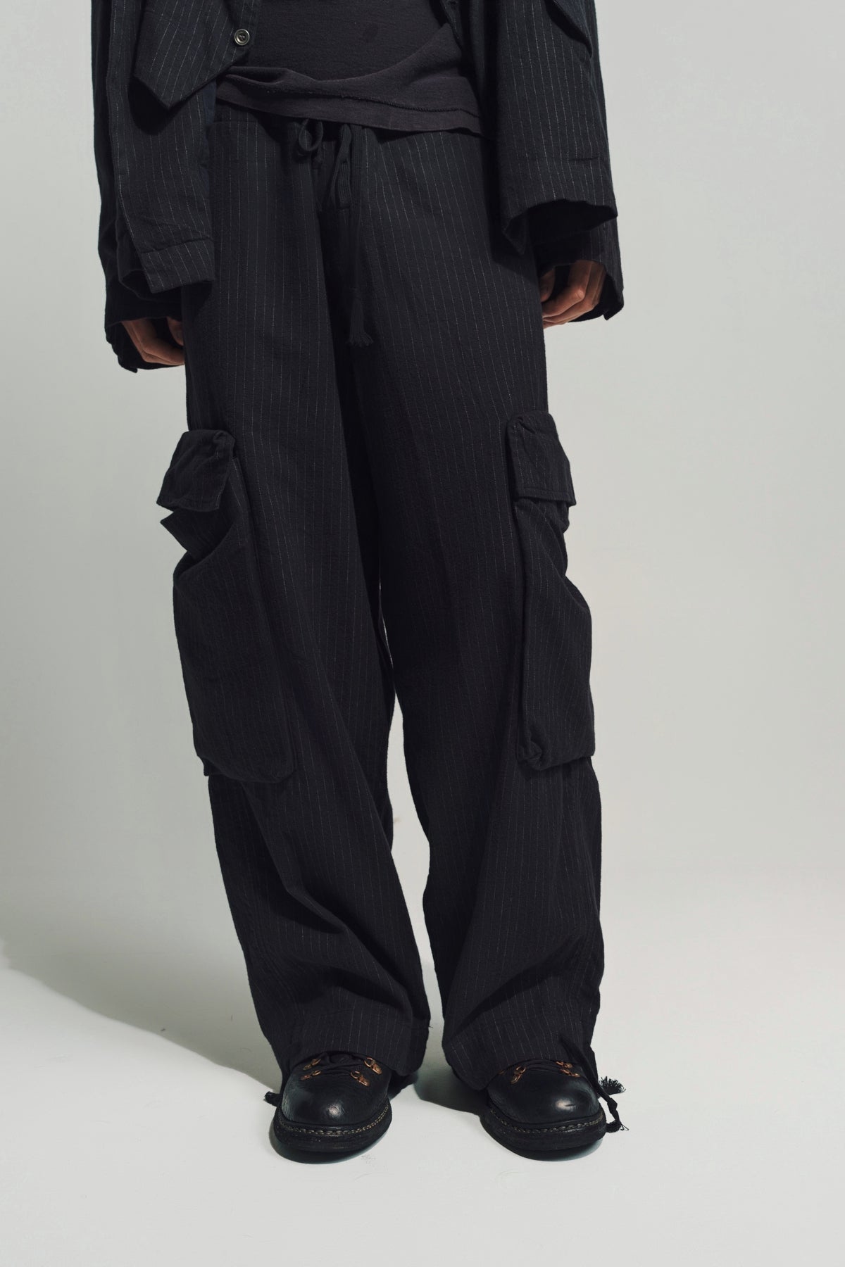 GREG LAUREN | PINSTRIPE WIDE LEG PANTS