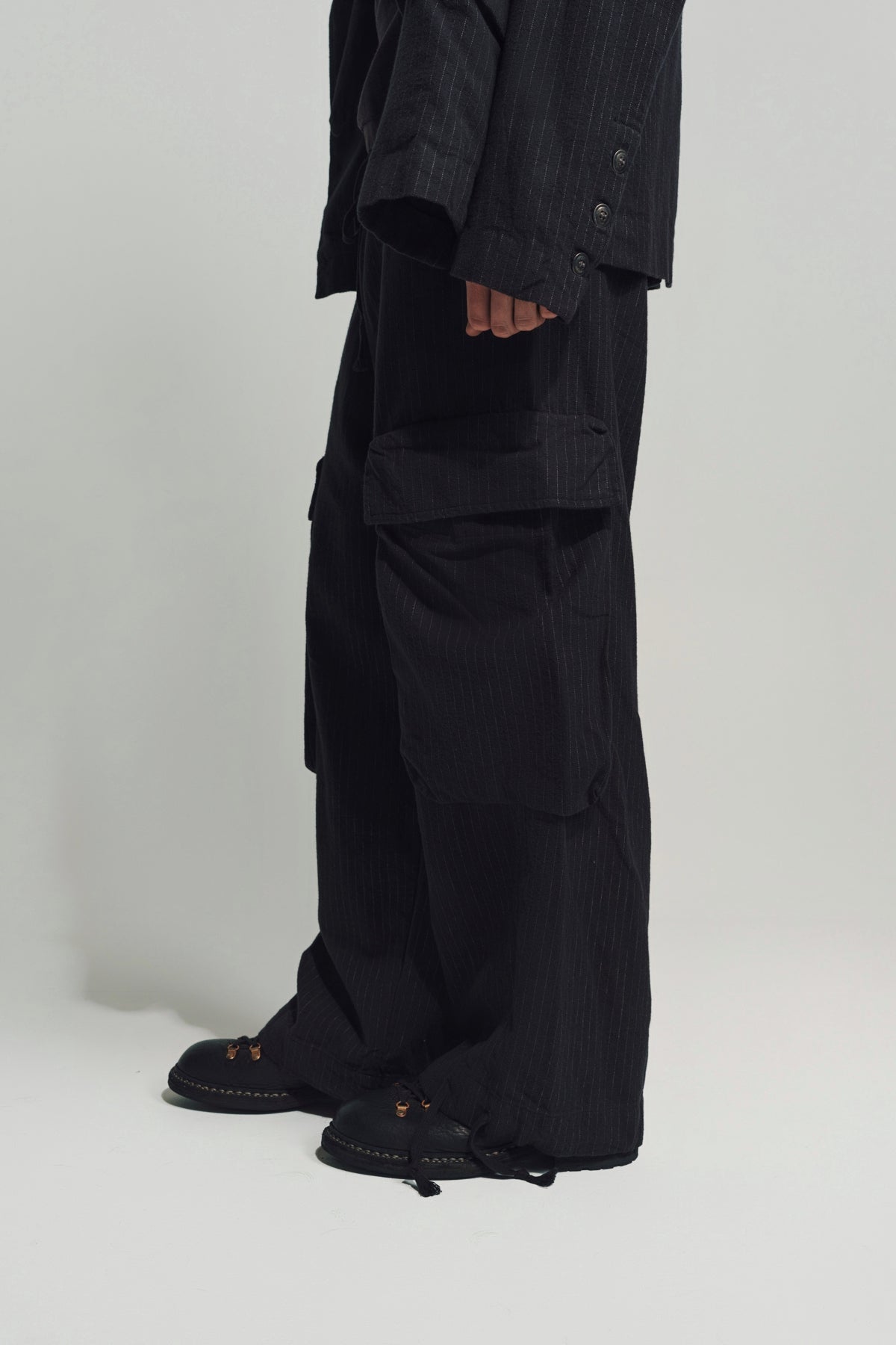 GREG LAUREN | PINSTRIPE WIDE LEG PANTS