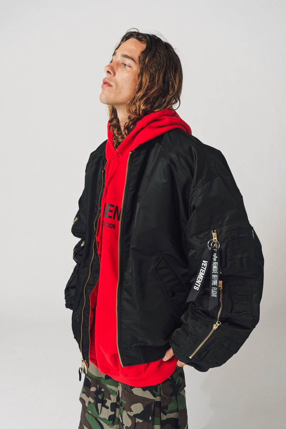 Vetements reversible motocross deals oversized hooded bomber jacket