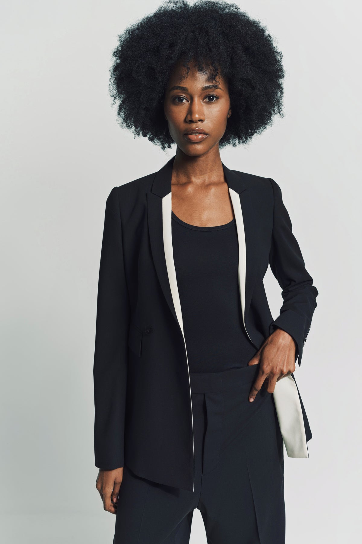 SAPIO | DOUBLE BREASTED JACKET WITH TRIM