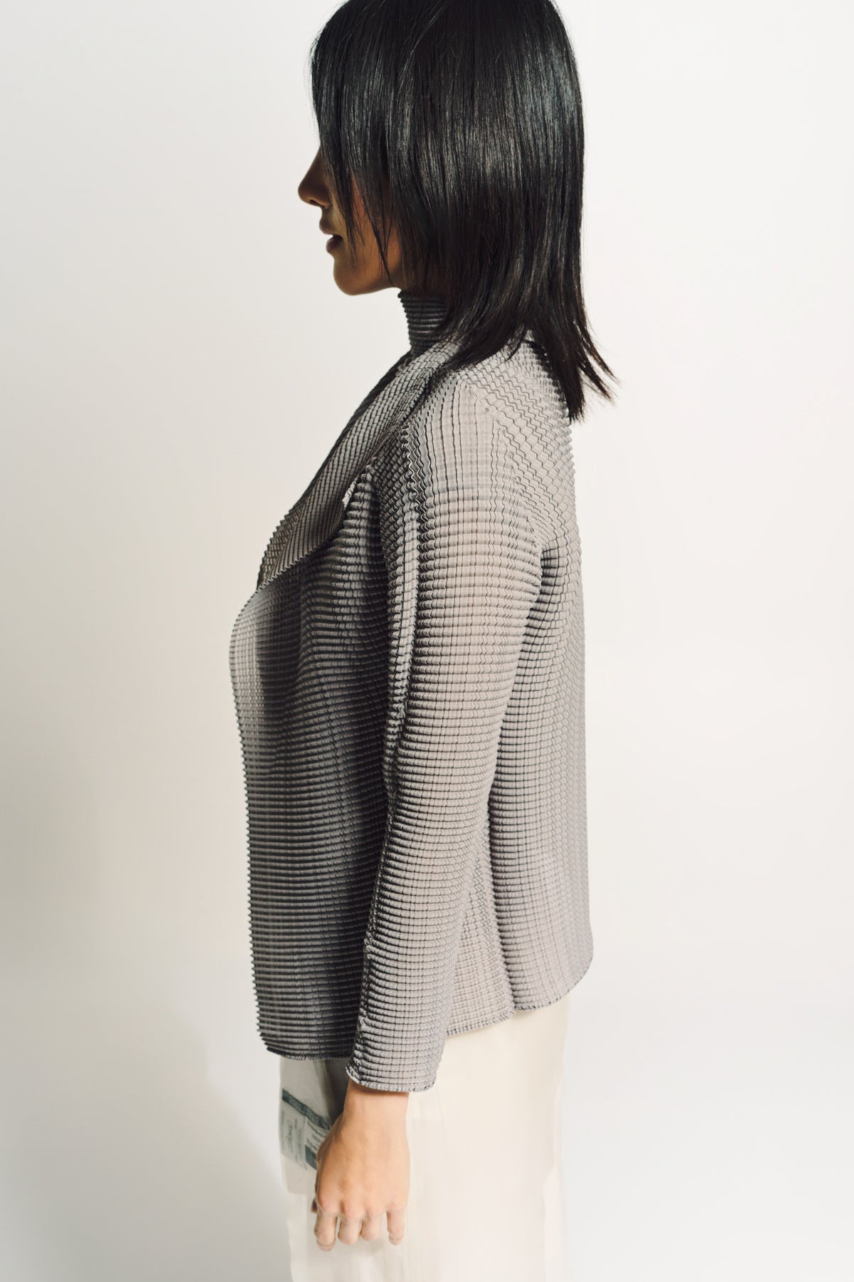 ISSEY MIYAKE | WOOLY PLEATS-46 LONG SLEEVE TOP