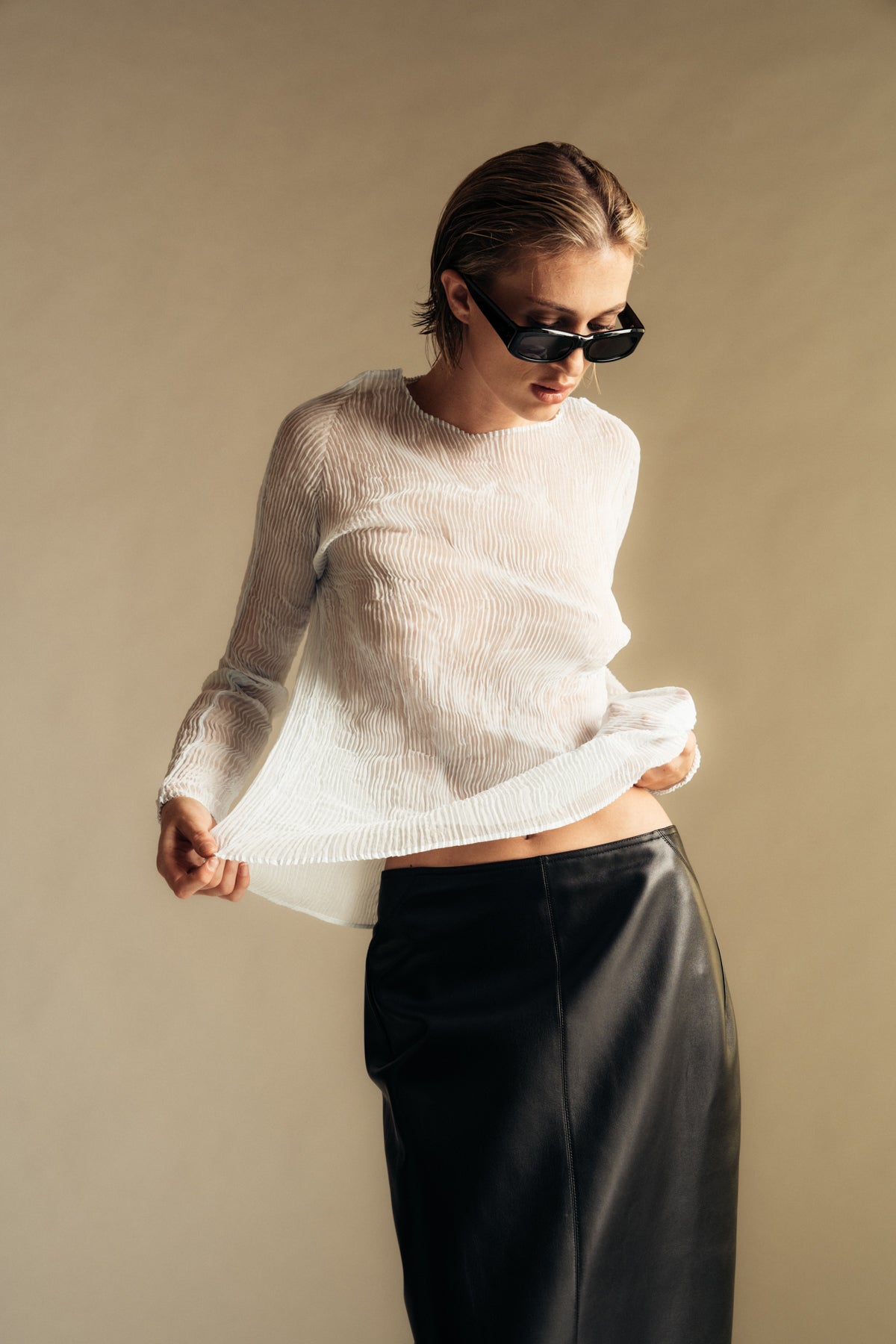 ISSEY MIYAKE | CHIFFON TWIST JANUARY TOP