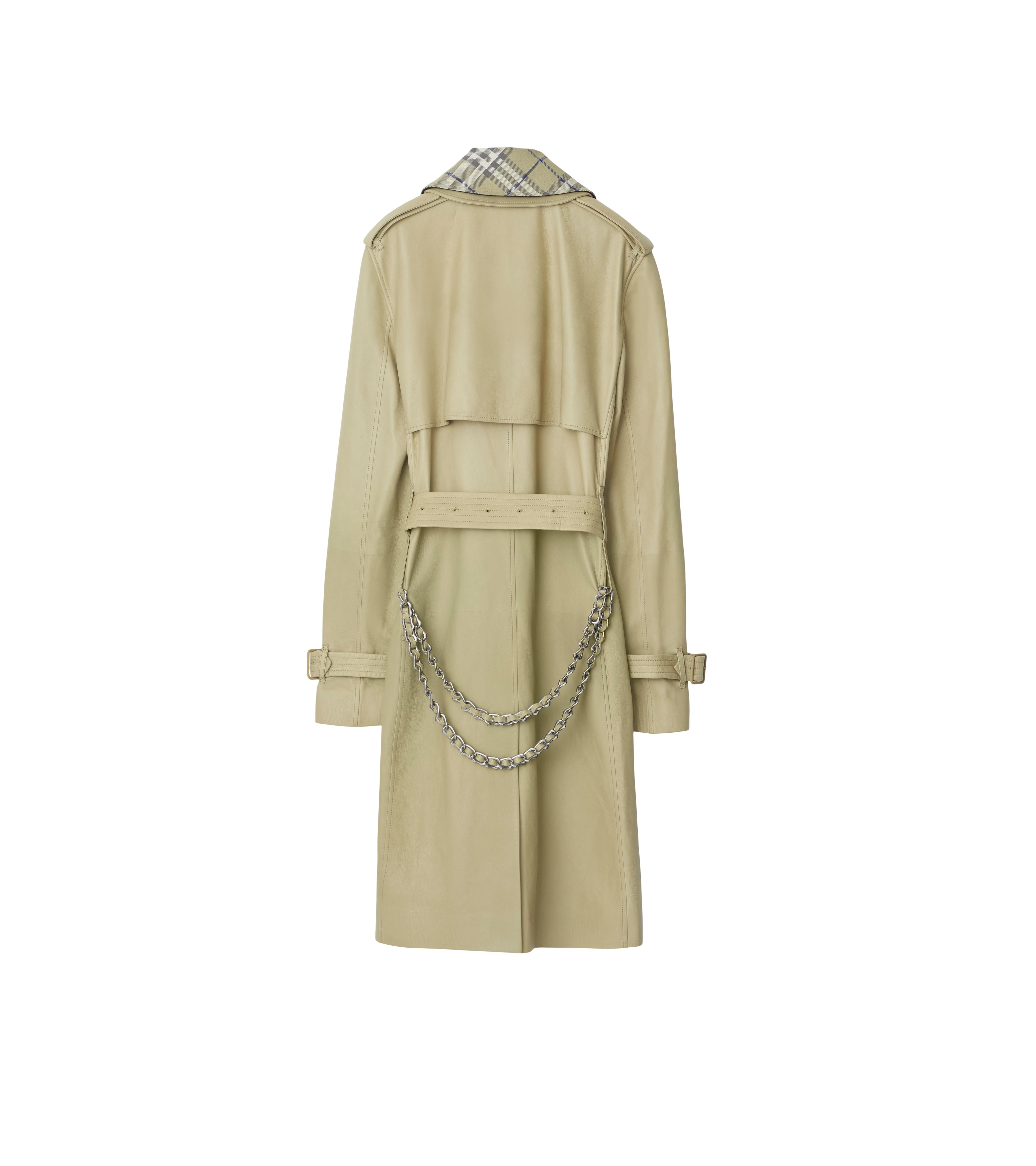 Burberry trench leather best sale