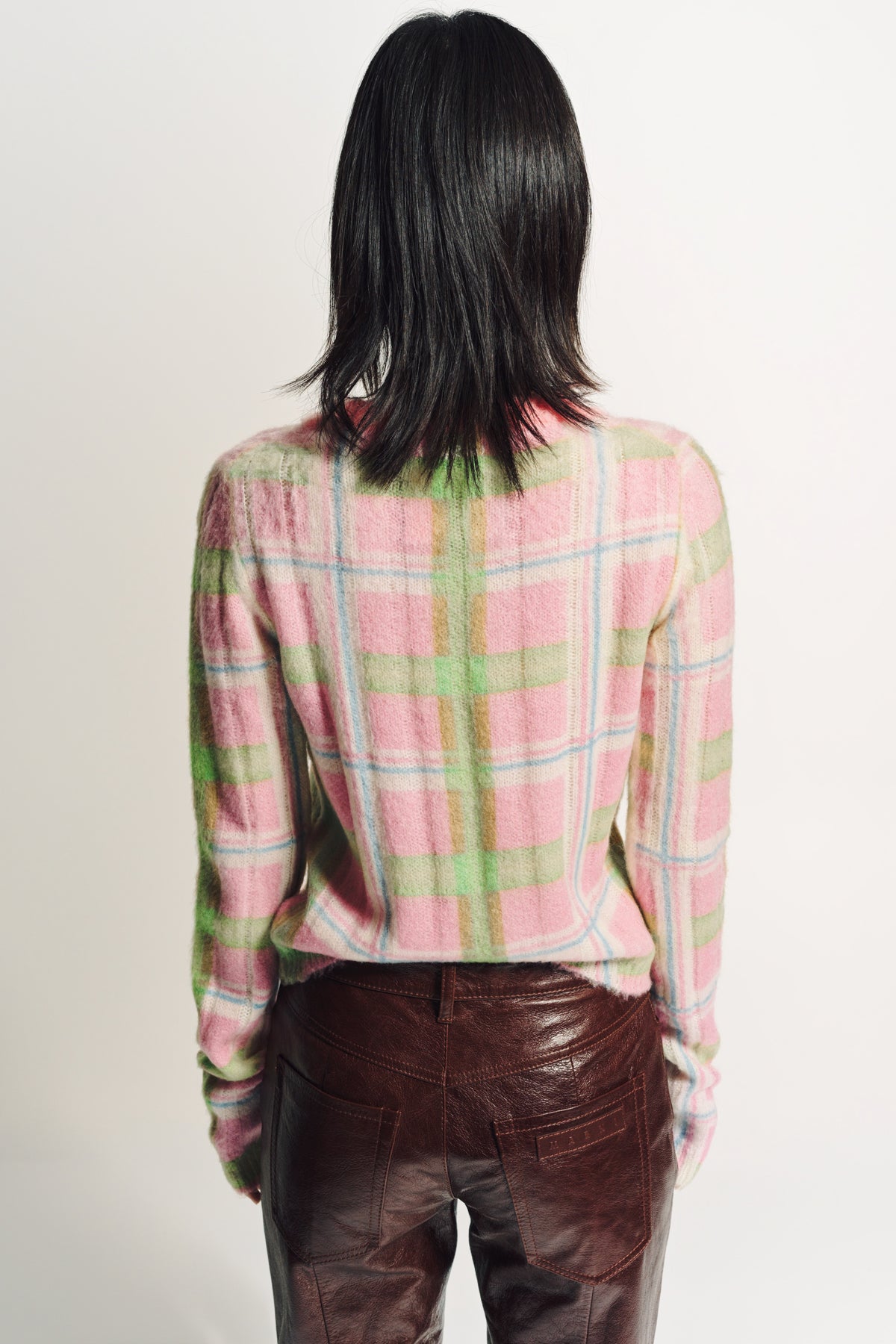 MARNI | CHECKED BRUSHED MOHAIR JUMPER