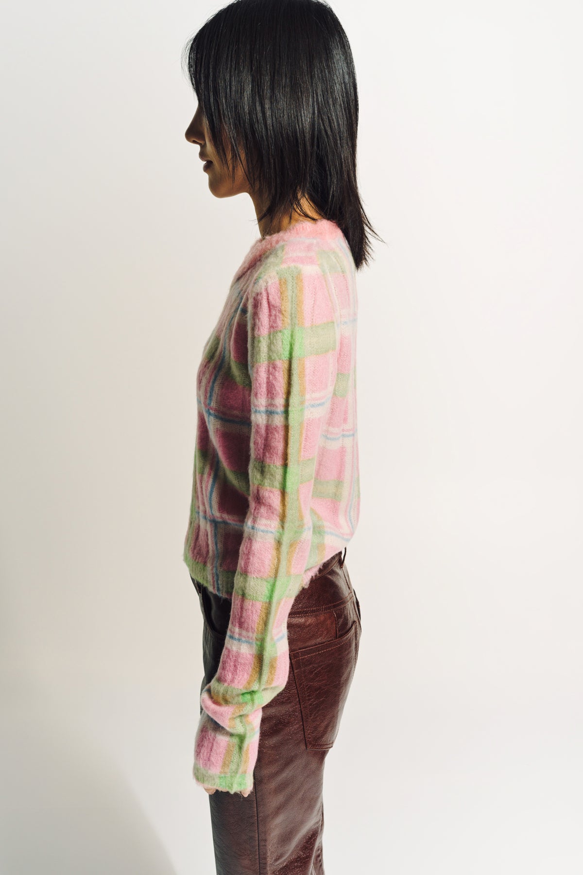 MARNI | CHECKED BRUSHED MOHAIR JUMPER