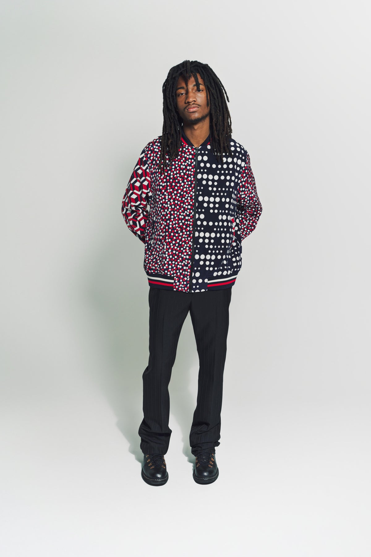 LIBERTINE | ‘RED WHITE AND BLUE MASH UP’ BOMBER JACKET - MAXFIELD LA