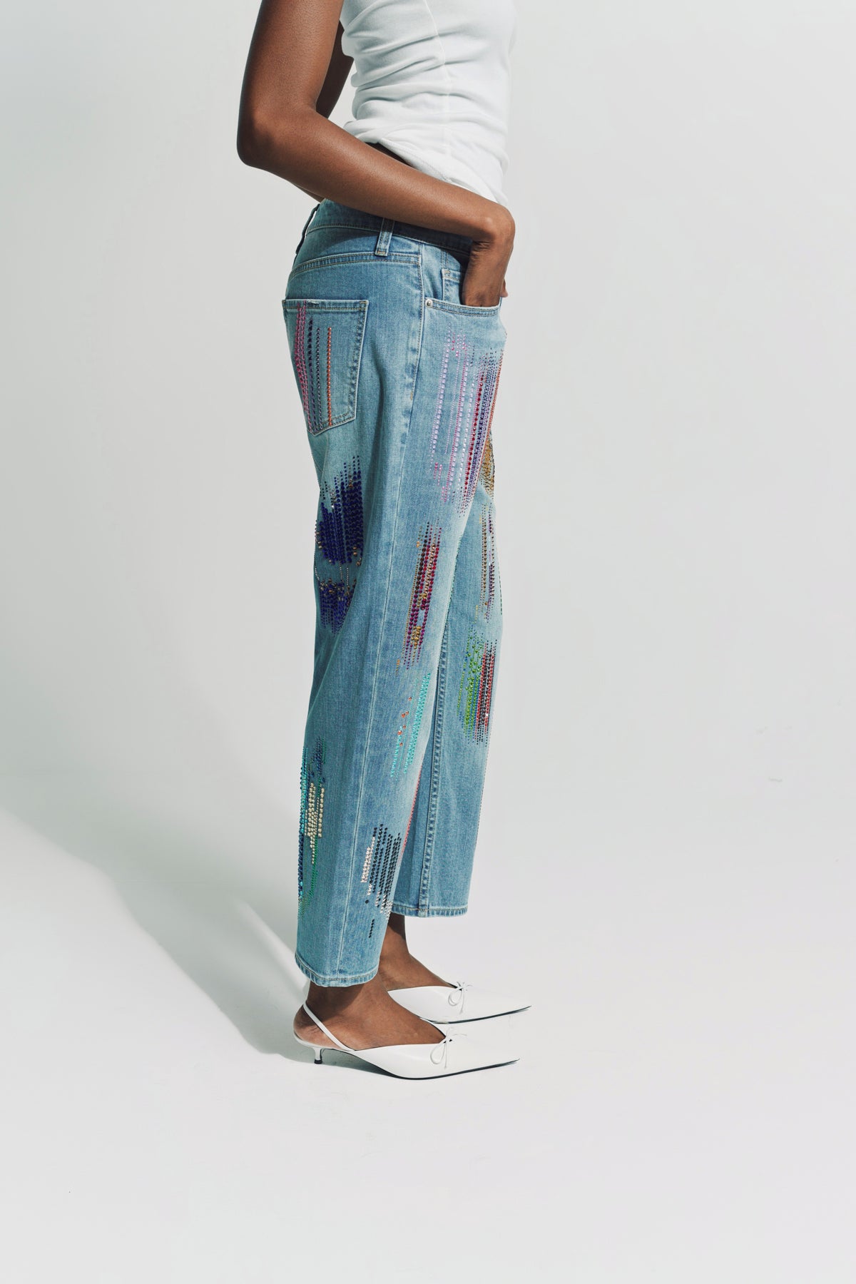 LIBERTINE | ‘FWB CRYSTAL’ BOYFRIEND JEANS