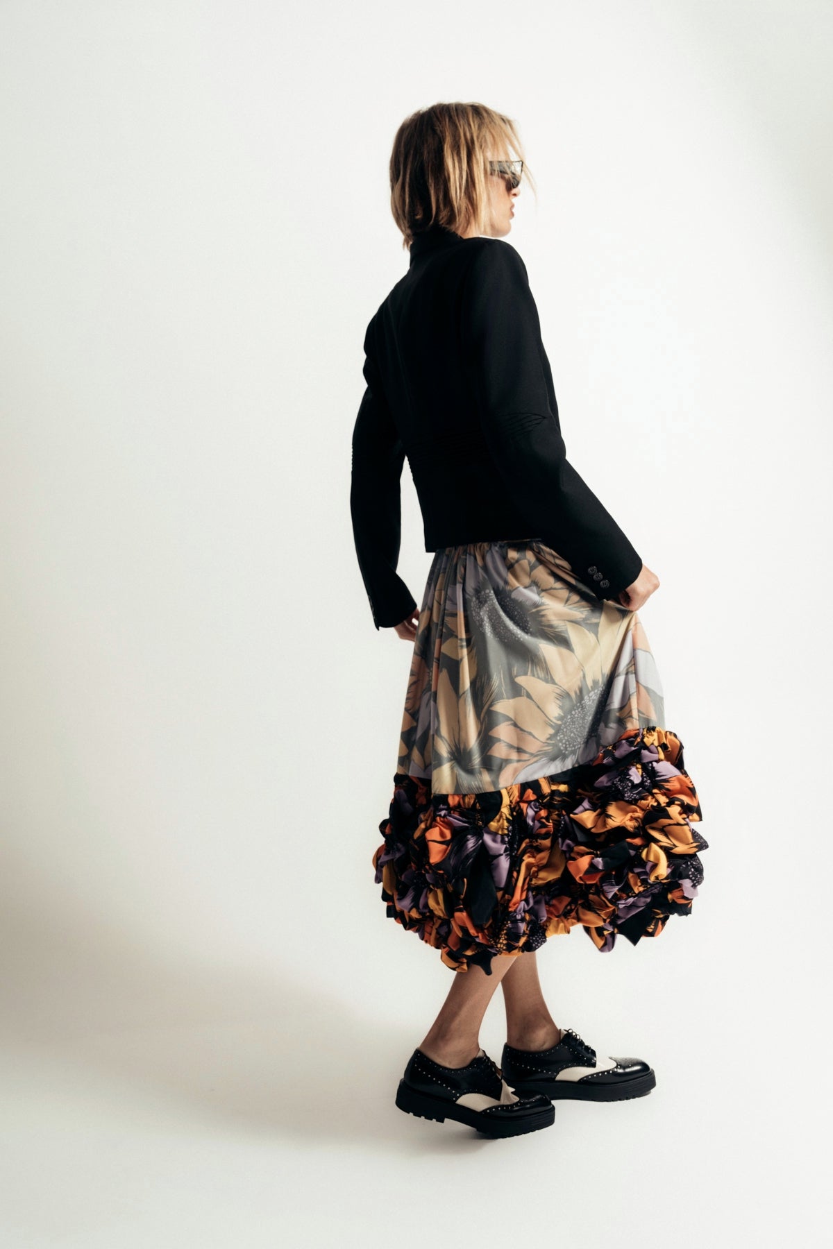 COMME DES GARCONS | FLORAL CREPE SKIRT