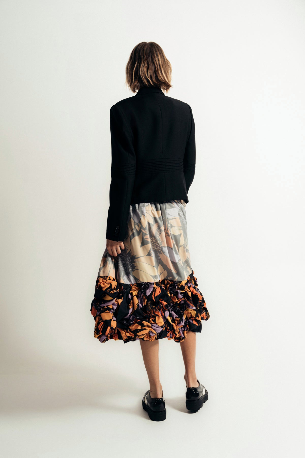 COMME DES GARCONS | FLORAL CREPE SKIRT