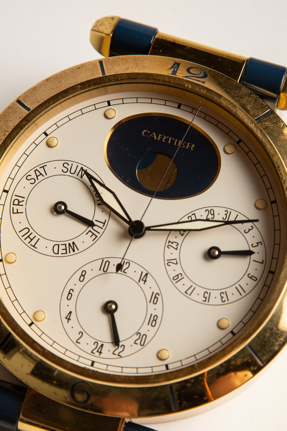 CARTIER 1970 S PERPETUAL CALENDAR MOONPHASE DESK CLOCK