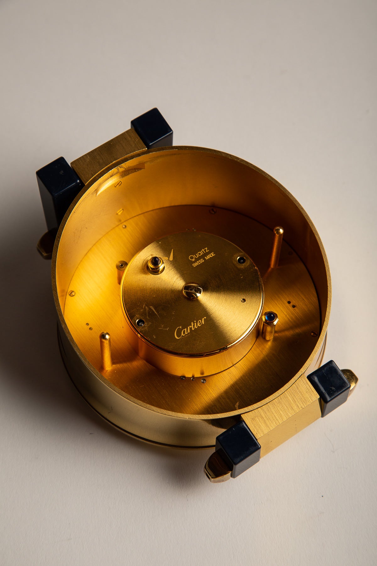 CARTIER 1970 S PERPETUAL CALENDAR MOONPHASE DESK CLOCK