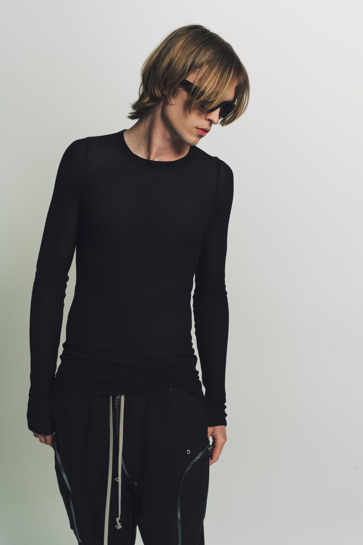 RICK OWENS | RIB LONG SLEEVE TEE