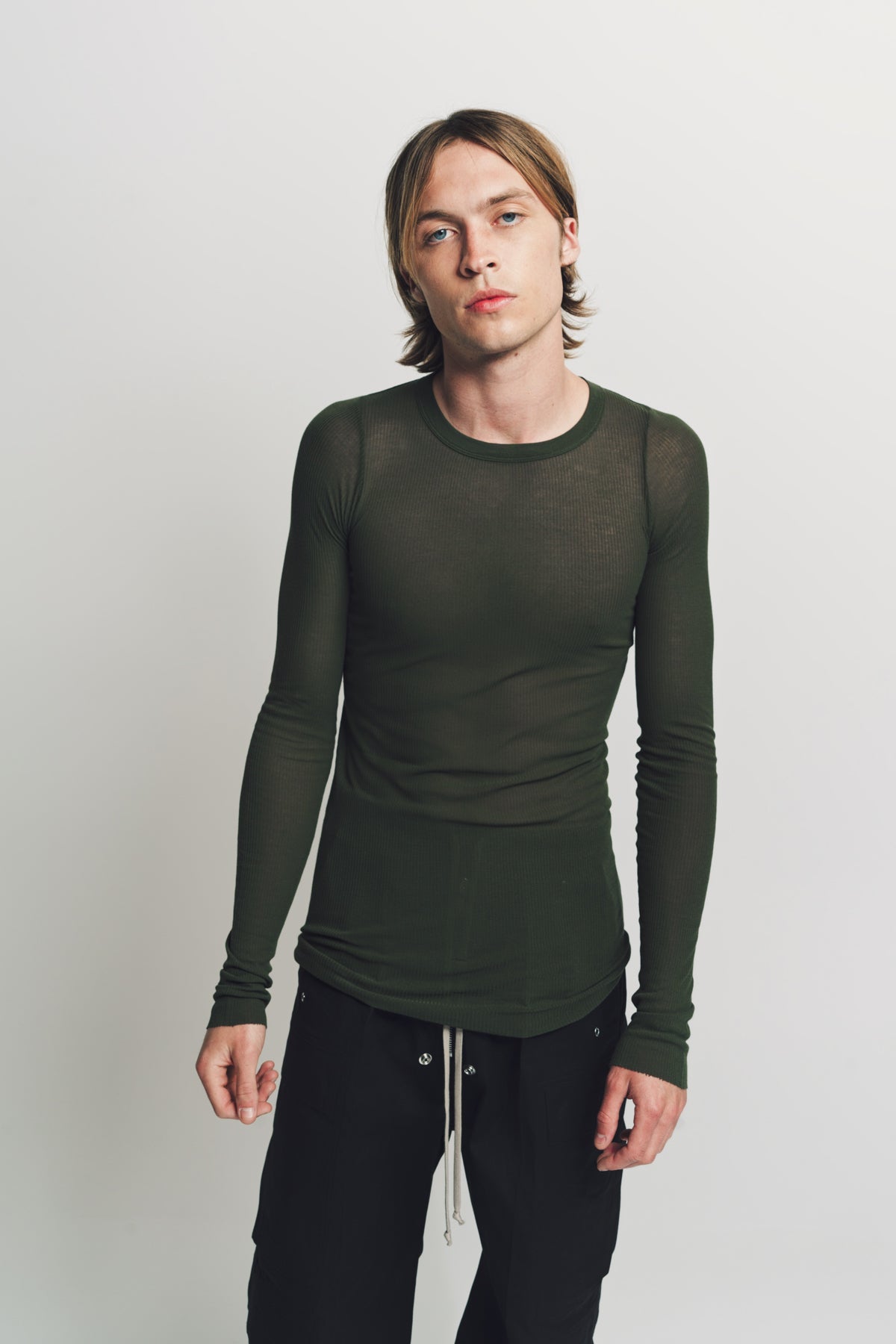 RICK OWENS | RIB LONG SLEEVE TEE