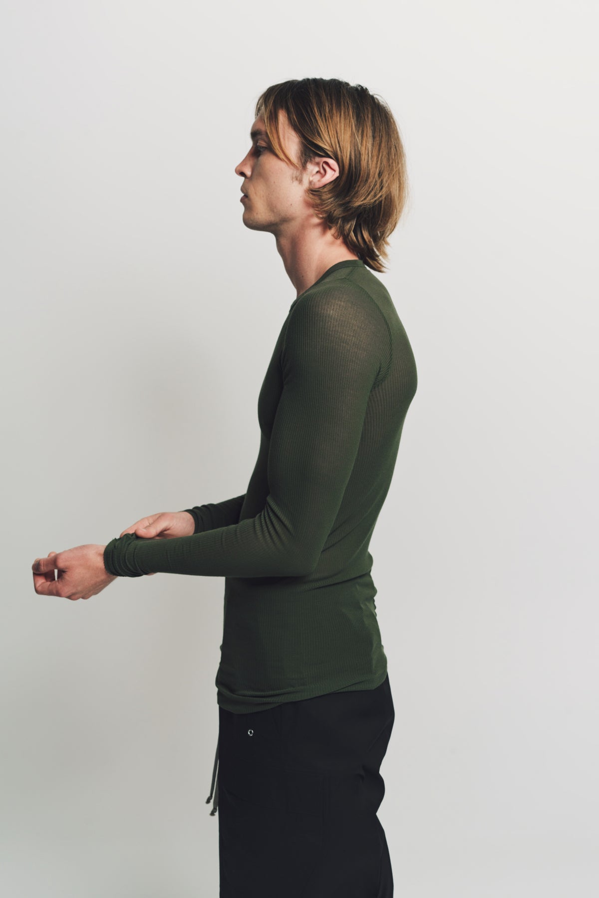 RICK OWENS | RIB LONG SLEEVE TEE