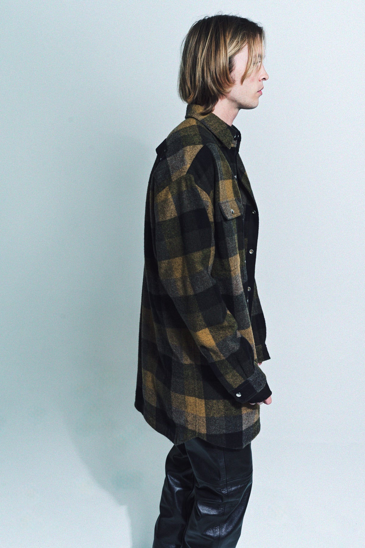 RICK OWENS | OVERSIZED PLAID OUTERSHRT