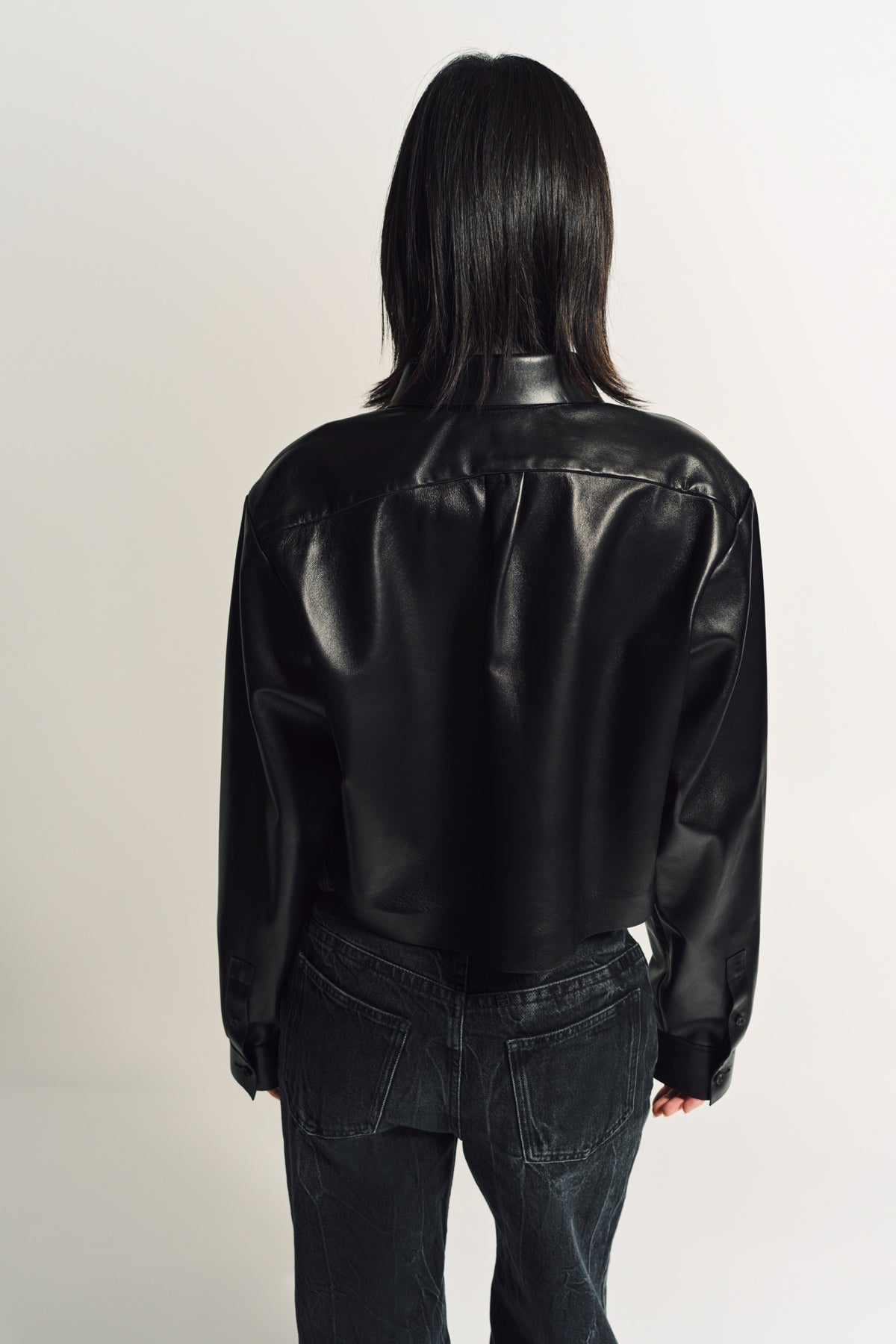 GIVENCHY | CROPPED LEATHER SHIRT