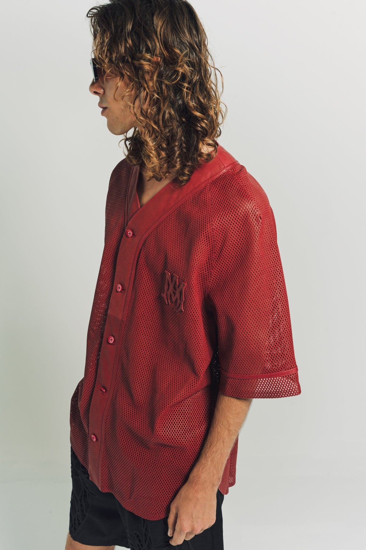 AMIRI | MA PERFORATED BASEBALL SHIRT