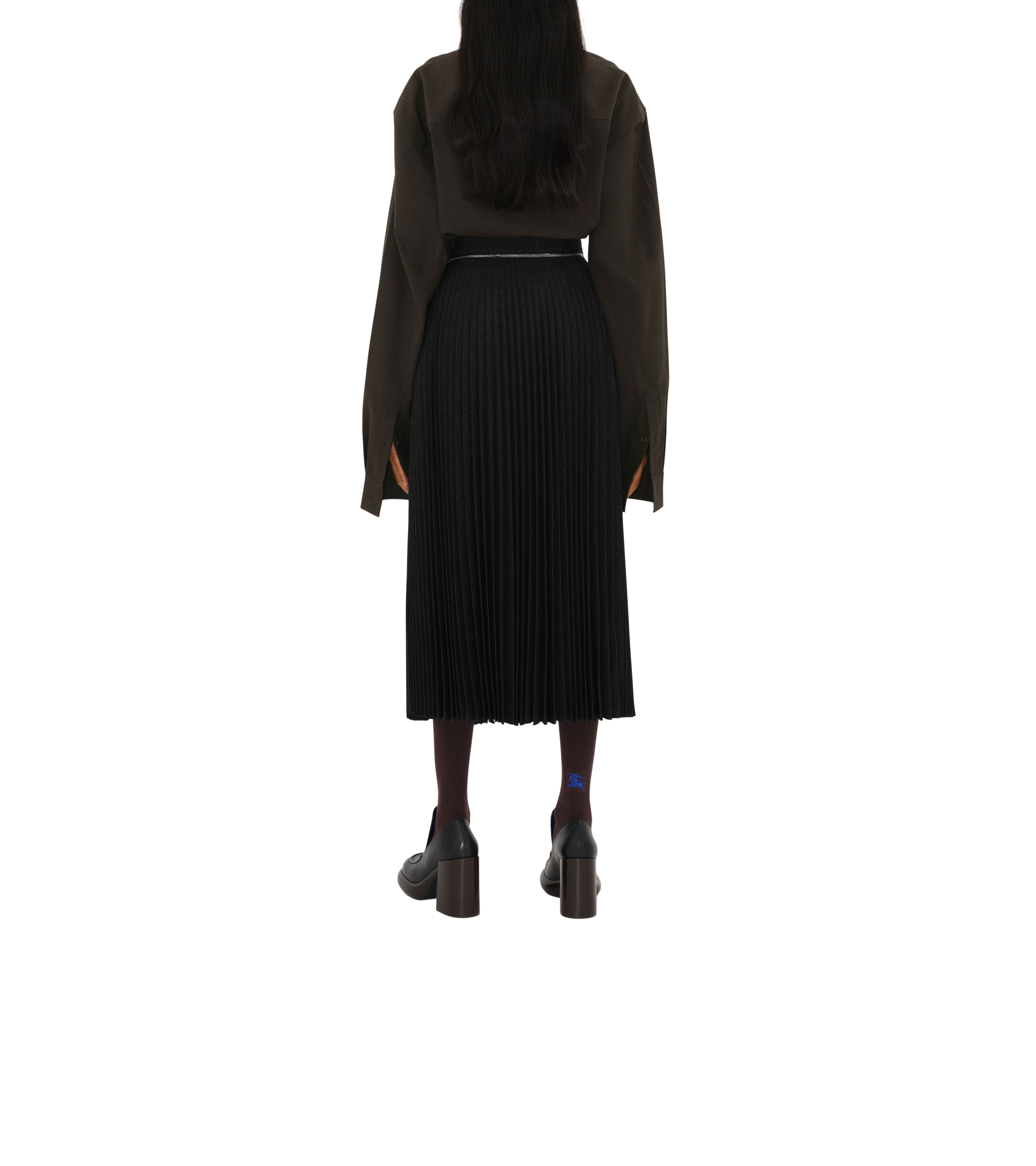 BURBERRY | PLEATED STRETCH WOOL SKIRT